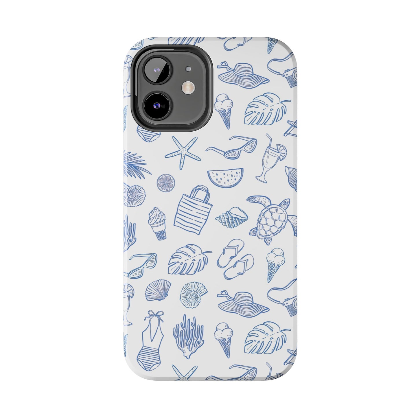 Beach Blue & White Tough Phone Case — Cute Summer Protective Phone Case
