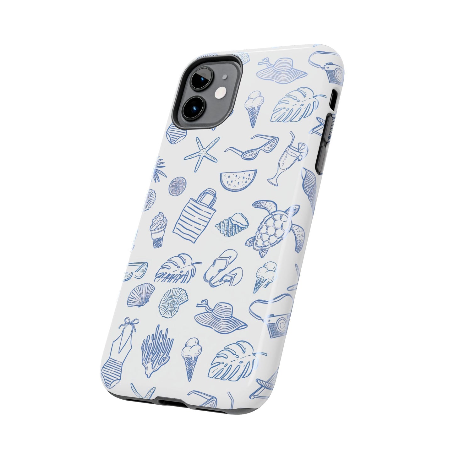 Beach Blue & White Tough Phone Case — Cute Summer Protective Phone Case