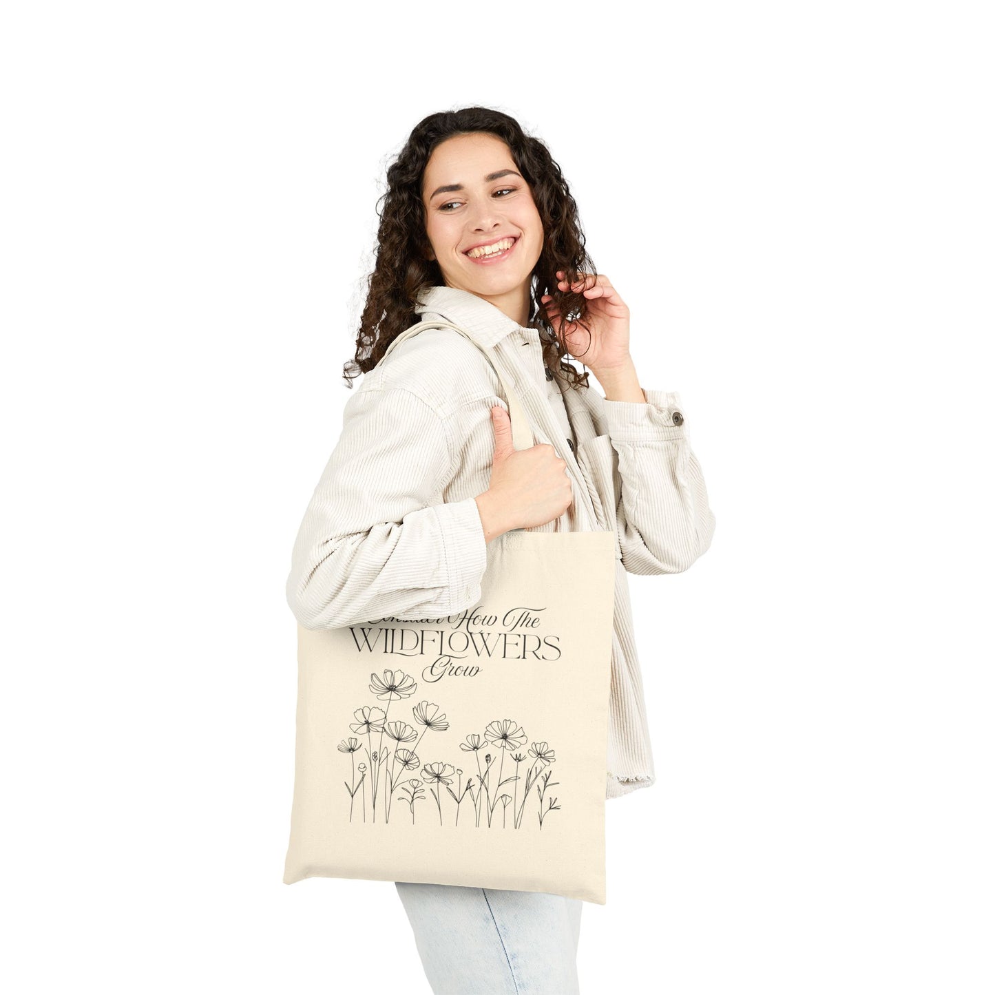Wildflower Tote Bag, Eco-Friendly Shopping Bag, Boho Tote for Everyday Use, Gift for Nature Lovers, Floral Canvas Bag