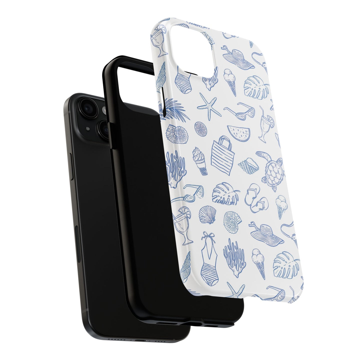 Beach Blue & White Tough Phone Case — Cute Summer Protective Phone Case