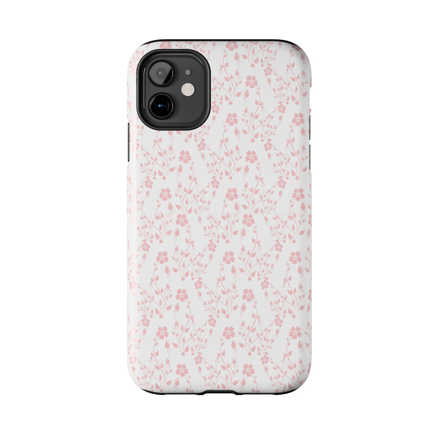 Pink Flower Cute Aesthetic Tough Phone Case, Floral Protective Cover, Girly Unique Smartphone Shell, Pretty Botanical Phone Accessory, Gifts