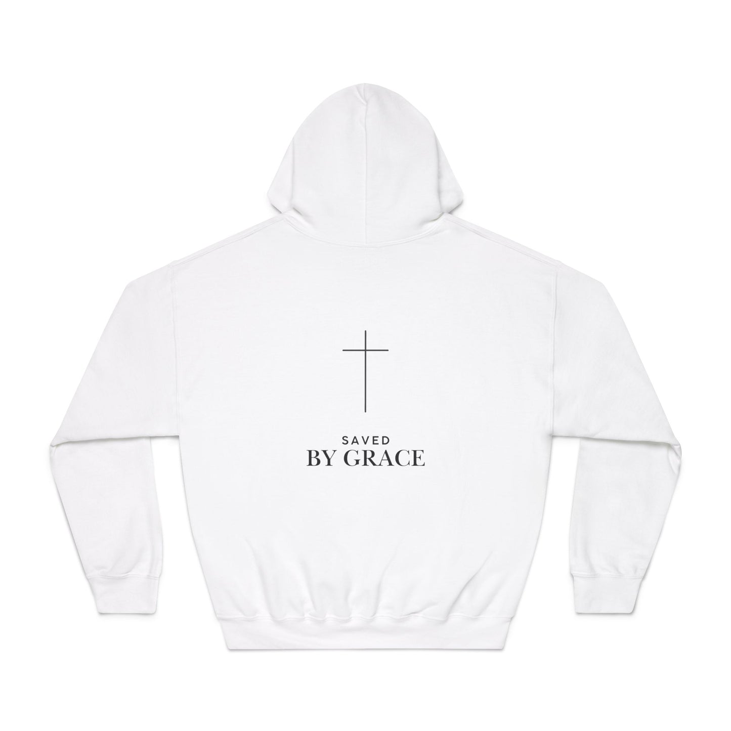 Saved by Grace Hoodie - Minimal Christian Cross Sweatshirt