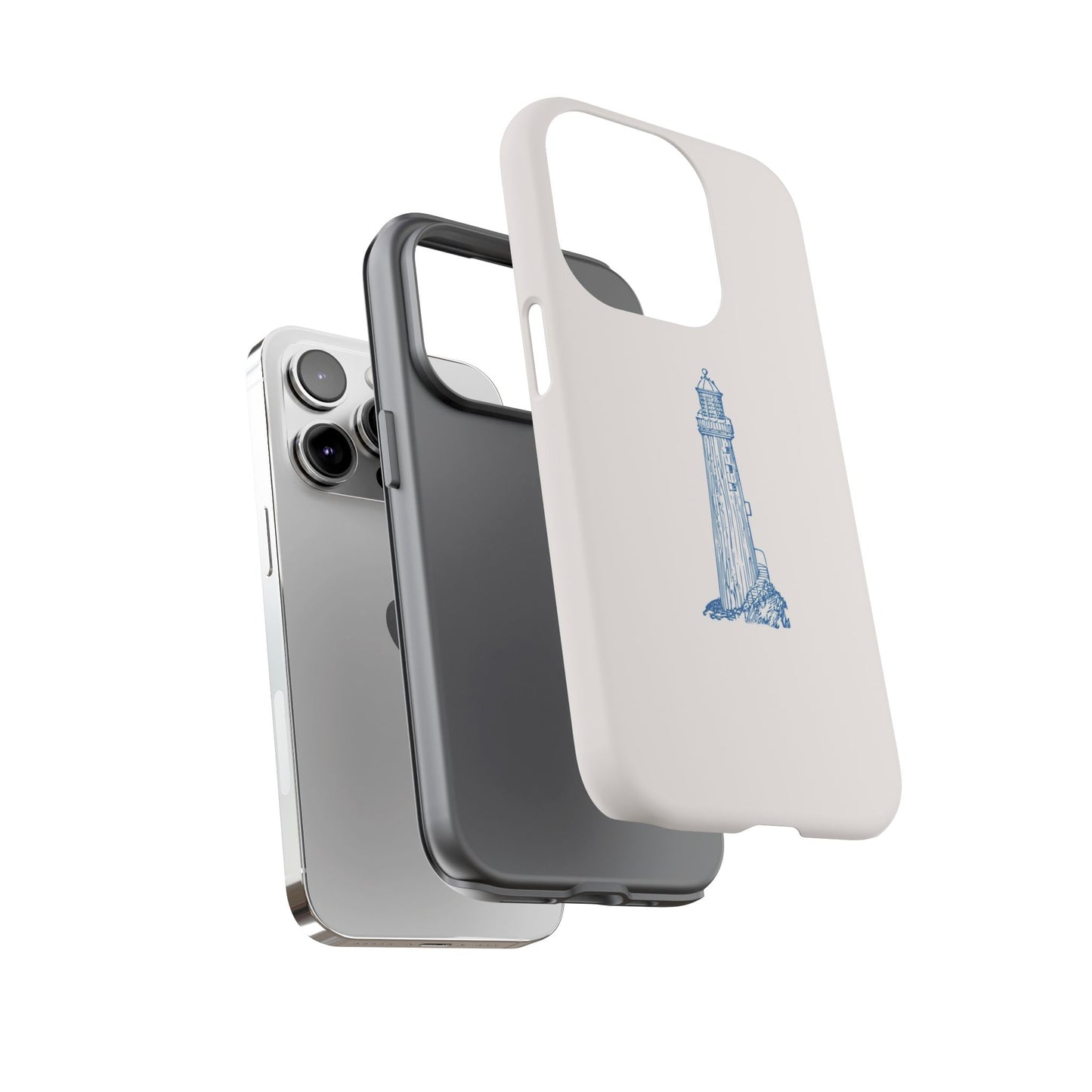 Coastal Lighthouse Phone Case - Tough iPhone & Samsung Cover, Beach Lover Gift, Nautical Decor, Unique Case for Ocean Enthusiasts