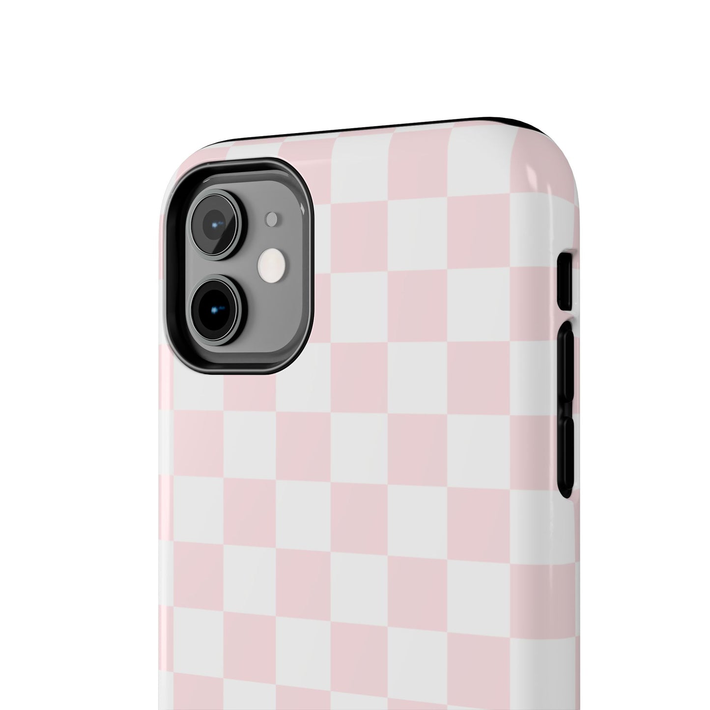Pink Checker Tough Phone Case — Durable Protective Phone Cover with Pastel Checkered Design