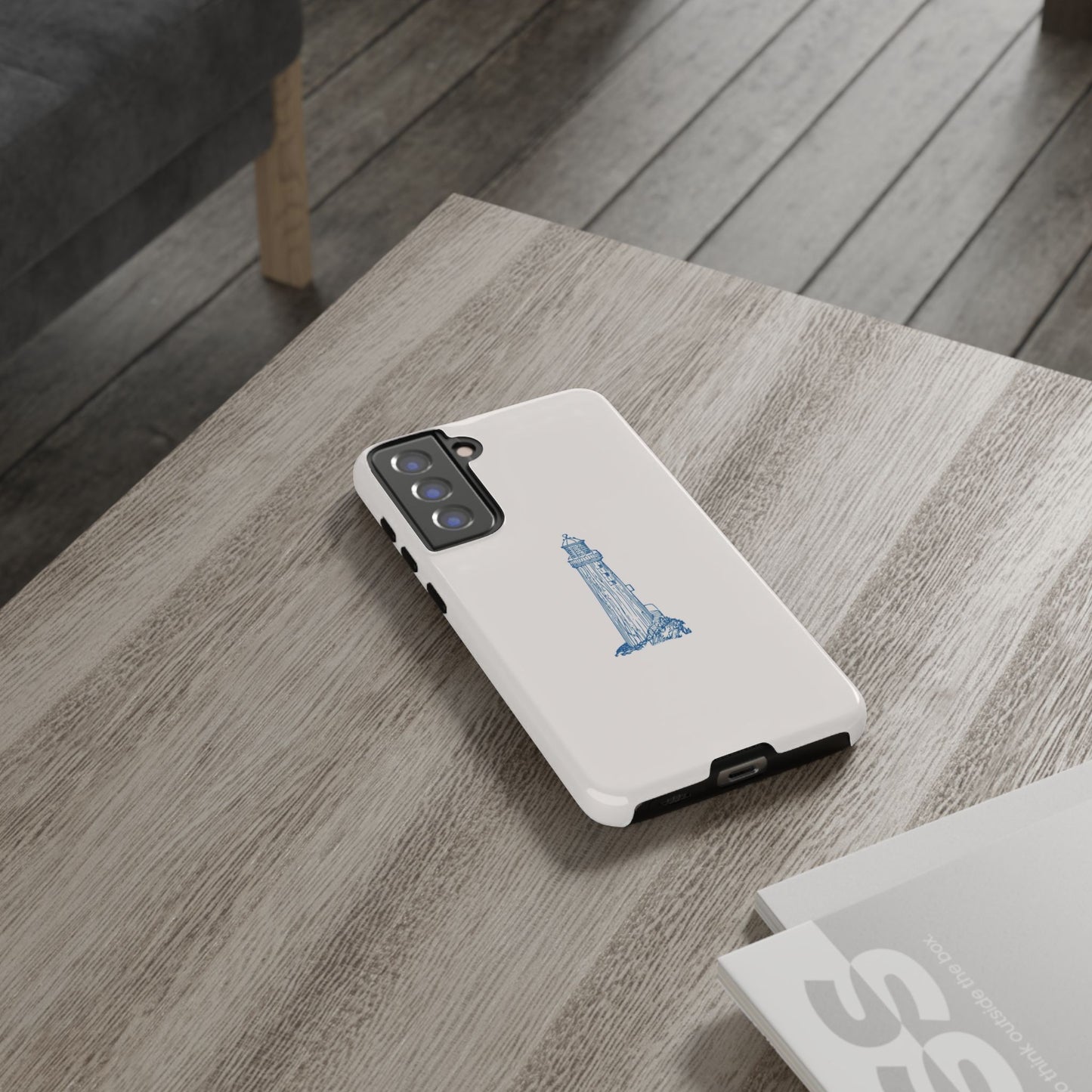 Coastal Lighthouse Phone Case - Tough iPhone & Samsung Cover, Beach Lover Gift, Nautical Decor, Unique Case for Ocean Enthusiasts
