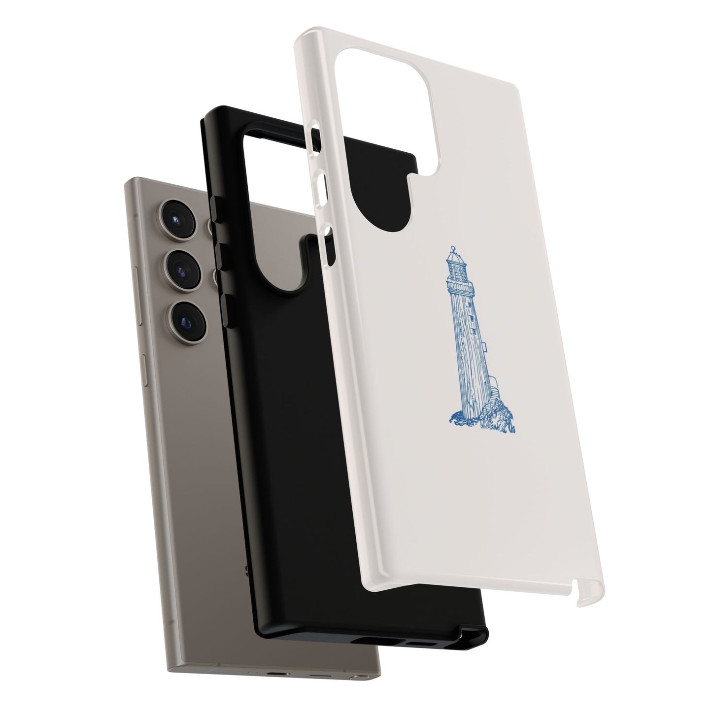 Coastal Lighthouse Phone Case - Tough iPhone & Samsung Cover, Beach Lover Gift, Nautical Decor, Unique Case for Ocean Enthusiasts