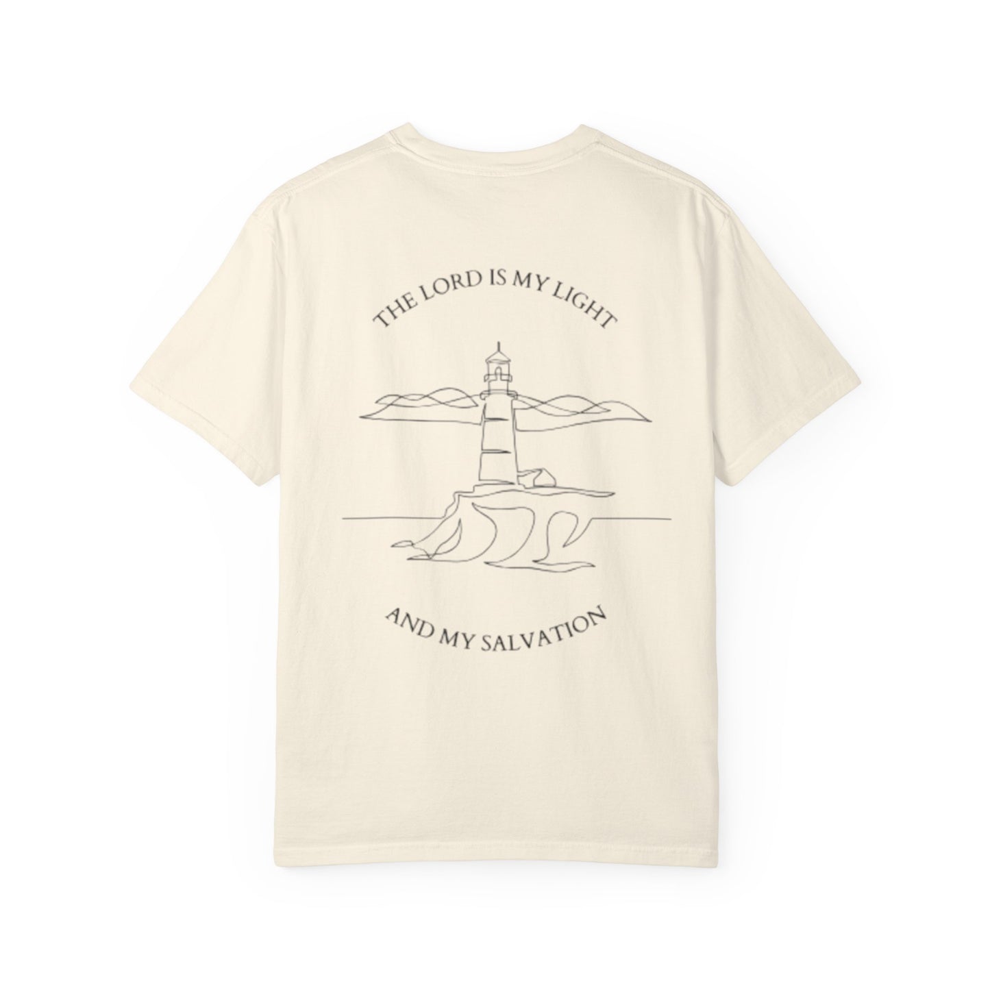 Lighthouse T-shirt, Oversized Tee, Cute Summer Top, Unisex Garment-Dyed Shirt, Coastal Graphic Tee