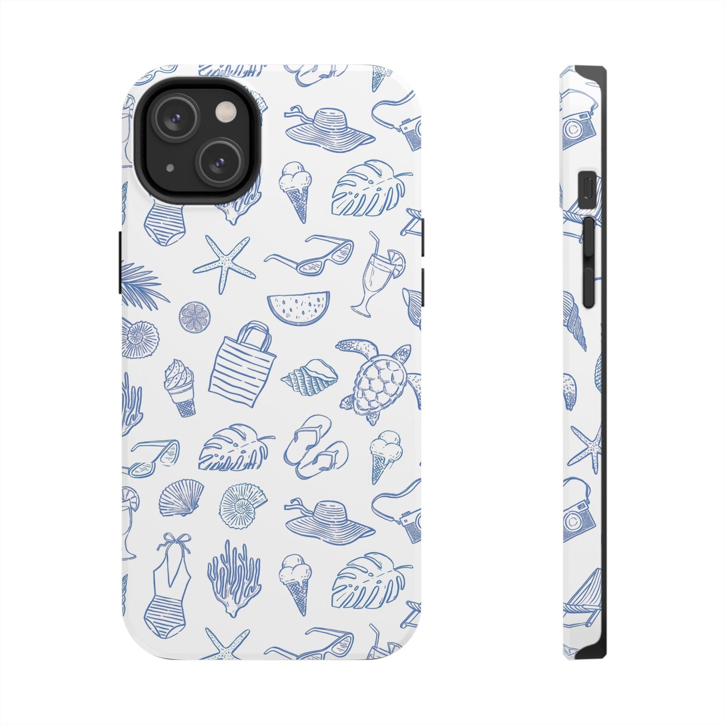 Beach Blue & White Tough Phone Case — Cute Summer Protective Phone Case