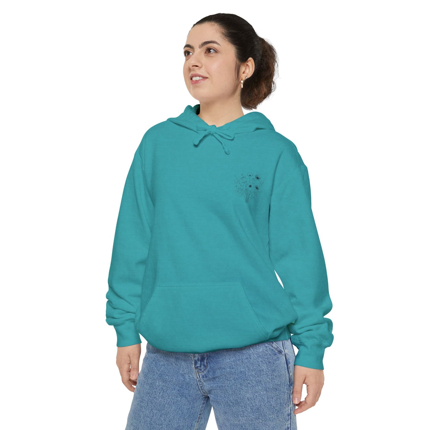 Floral Ephesians 4:32- Hoodie — "Be Kind and Compassionate" Comfort Colors Garment-Dyed Sweatshirt