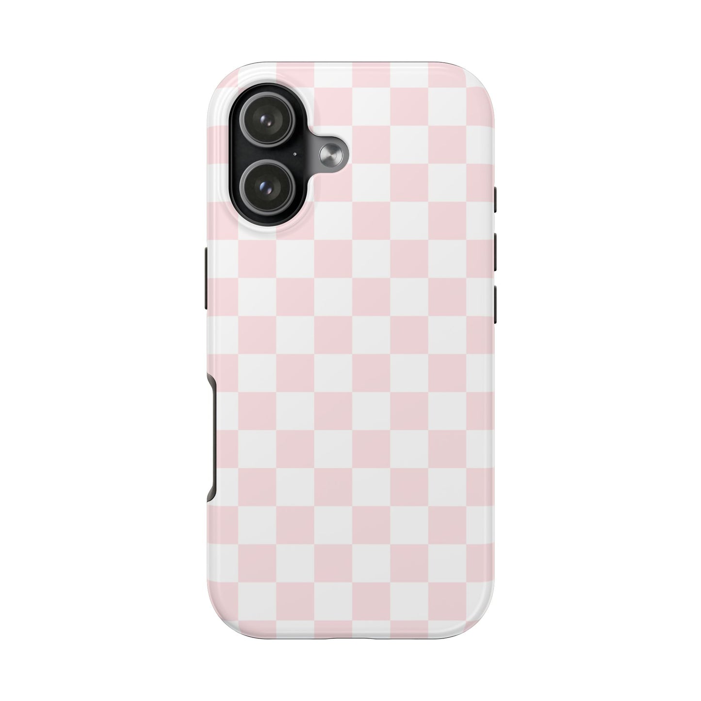 Pink Checker Tough Phone Case — Durable Protective Phone Cover with Pastel Checkered Design