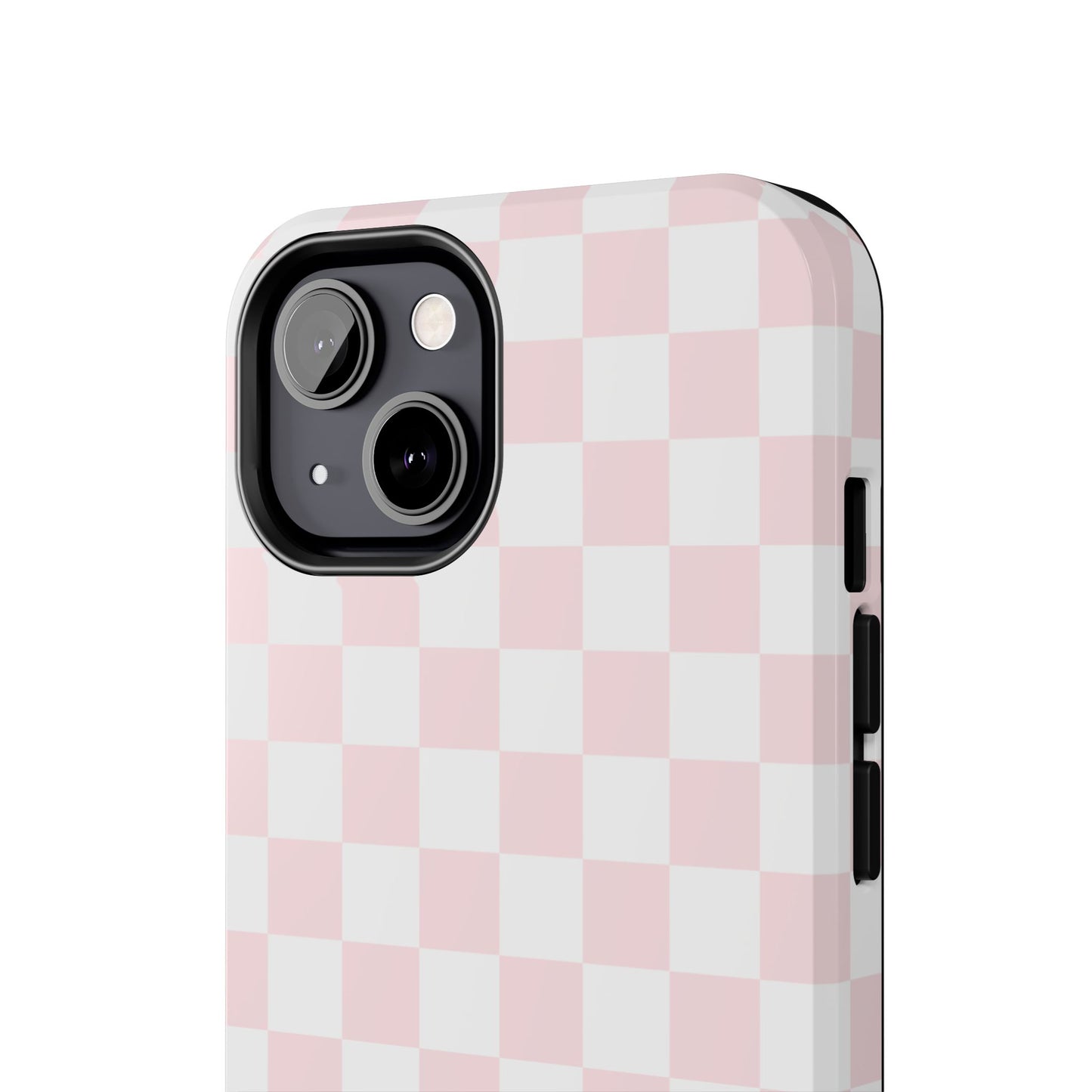 Pink Checker Tough Phone Case — Durable Protective Phone Cover with Pastel Checkered Design
