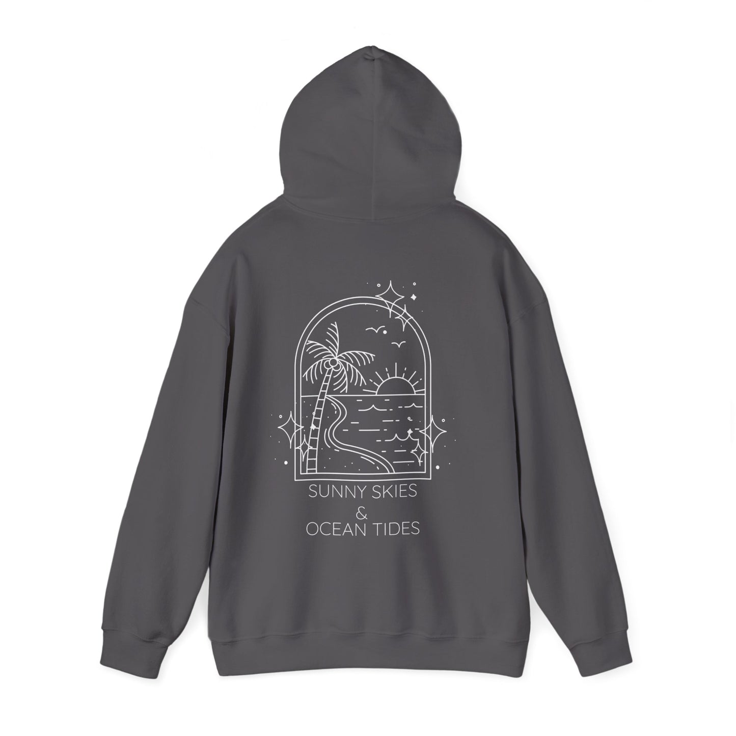 Sunny Skies and Ocean Tides Hoodie, Unisex Sweater, Summer Apparel, Ocean Lover Gift, Relaxing Outfit, Casual Fashion