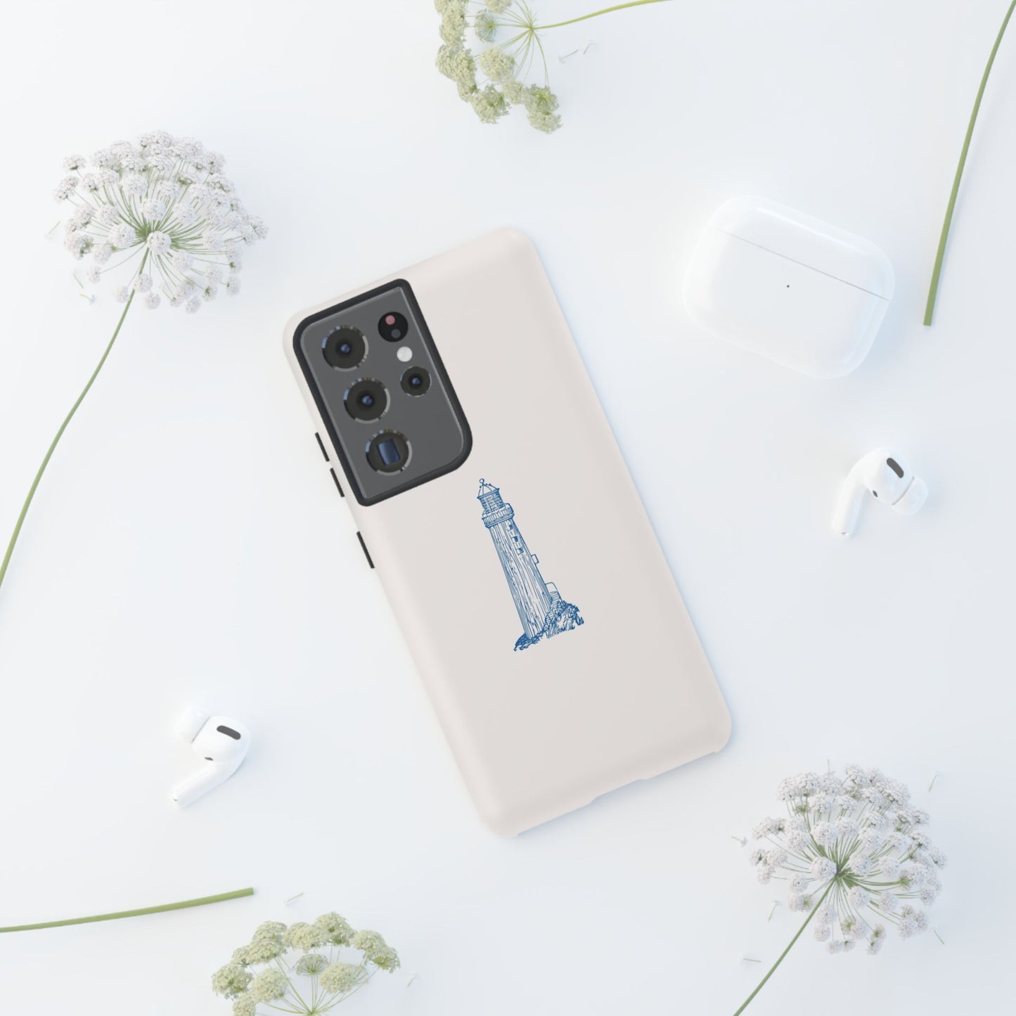 Coastal Lighthouse Phone Case - Tough iPhone & Samsung Cover, Beach Lover Gift, Nautical Decor, Unique Case for Ocean Enthusiasts