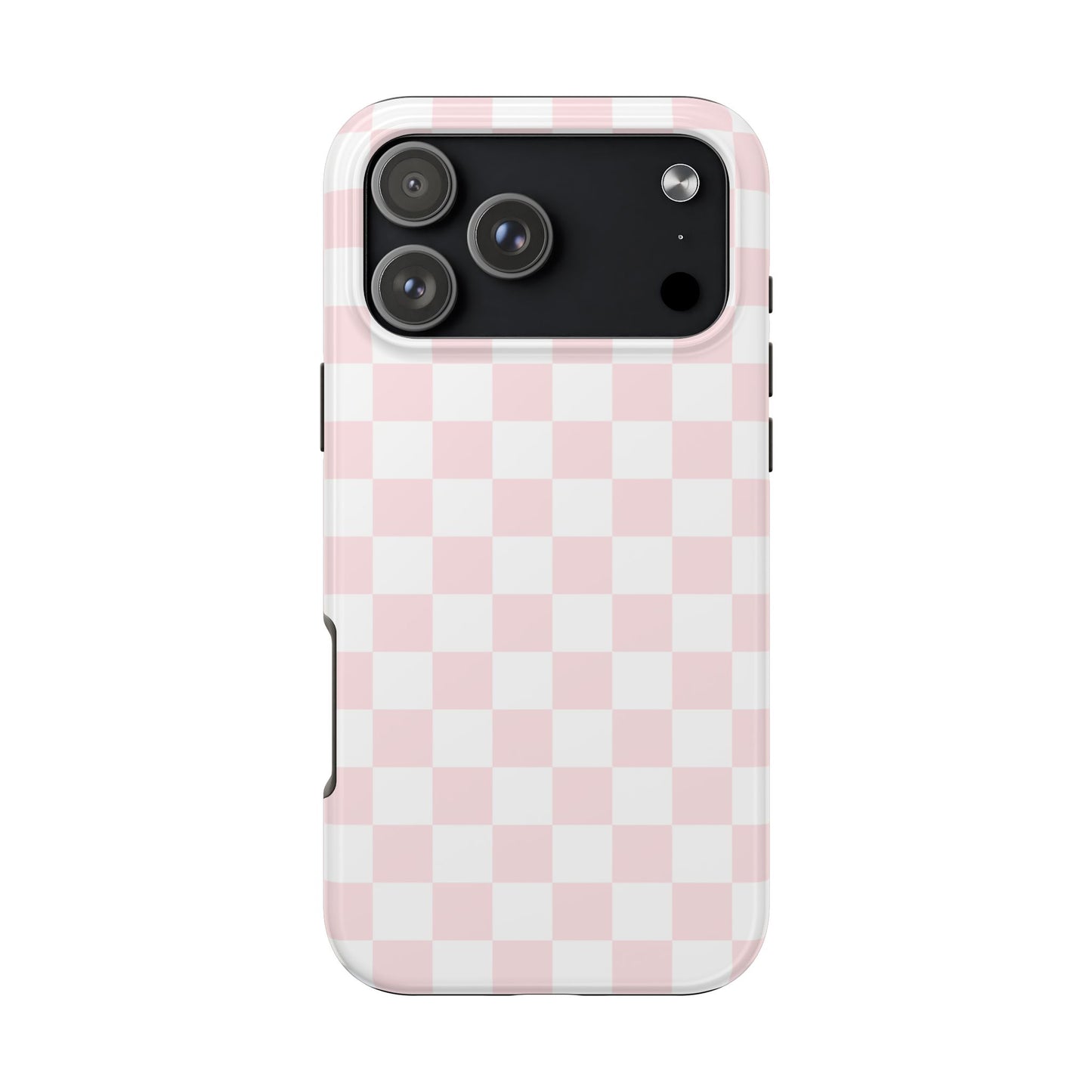 Pink Checker Tough Phone Case — Durable Protective Phone Cover with Pastel Checkered Design