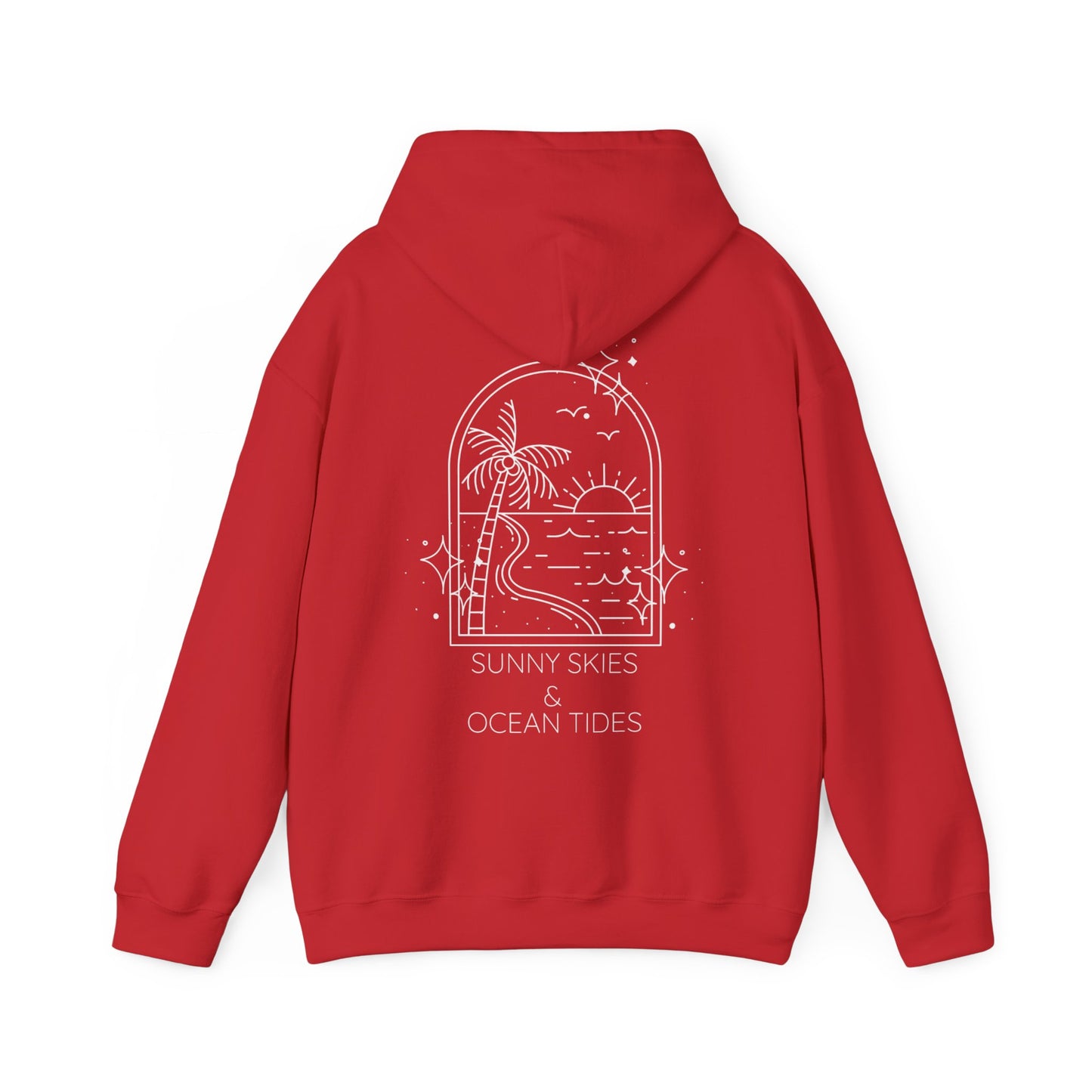 Sunny Skies and Ocean Tides Hoodie, Unisex Sweater, Summer Apparel, Ocean Lover Gift, Relaxing Outfit, Casual Fashion