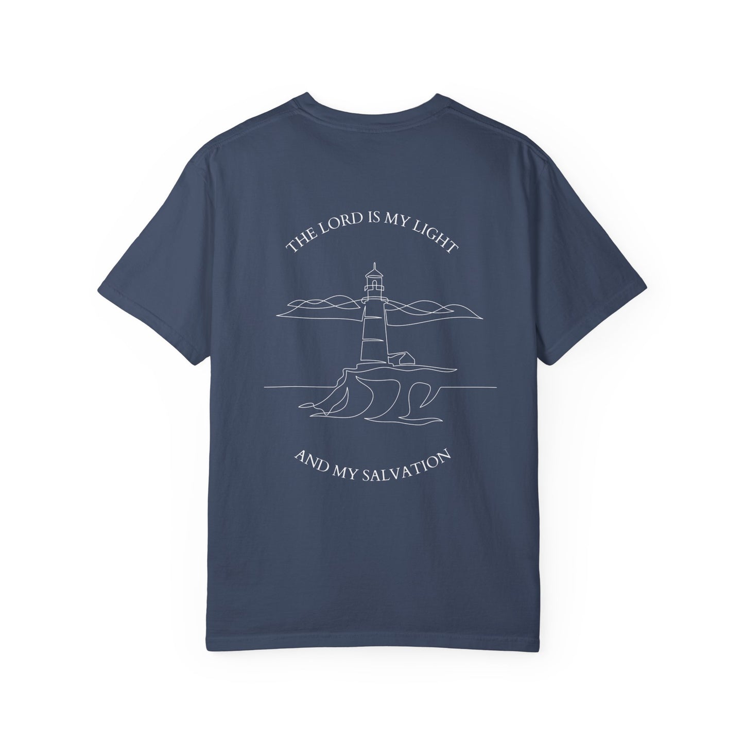 Lighthouse T-shirt, Oversized Tee, Cute Summer Top, Unisex Garment-Dyed Shirt, Coastal Graphic Tee