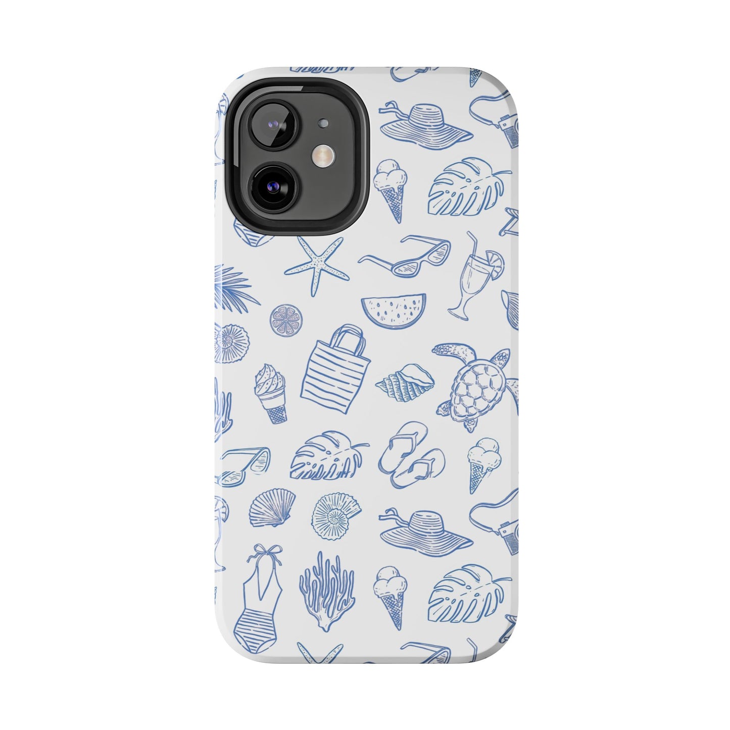 Beach Blue & White Tough Phone Case — Cute Summer Protective Phone Case