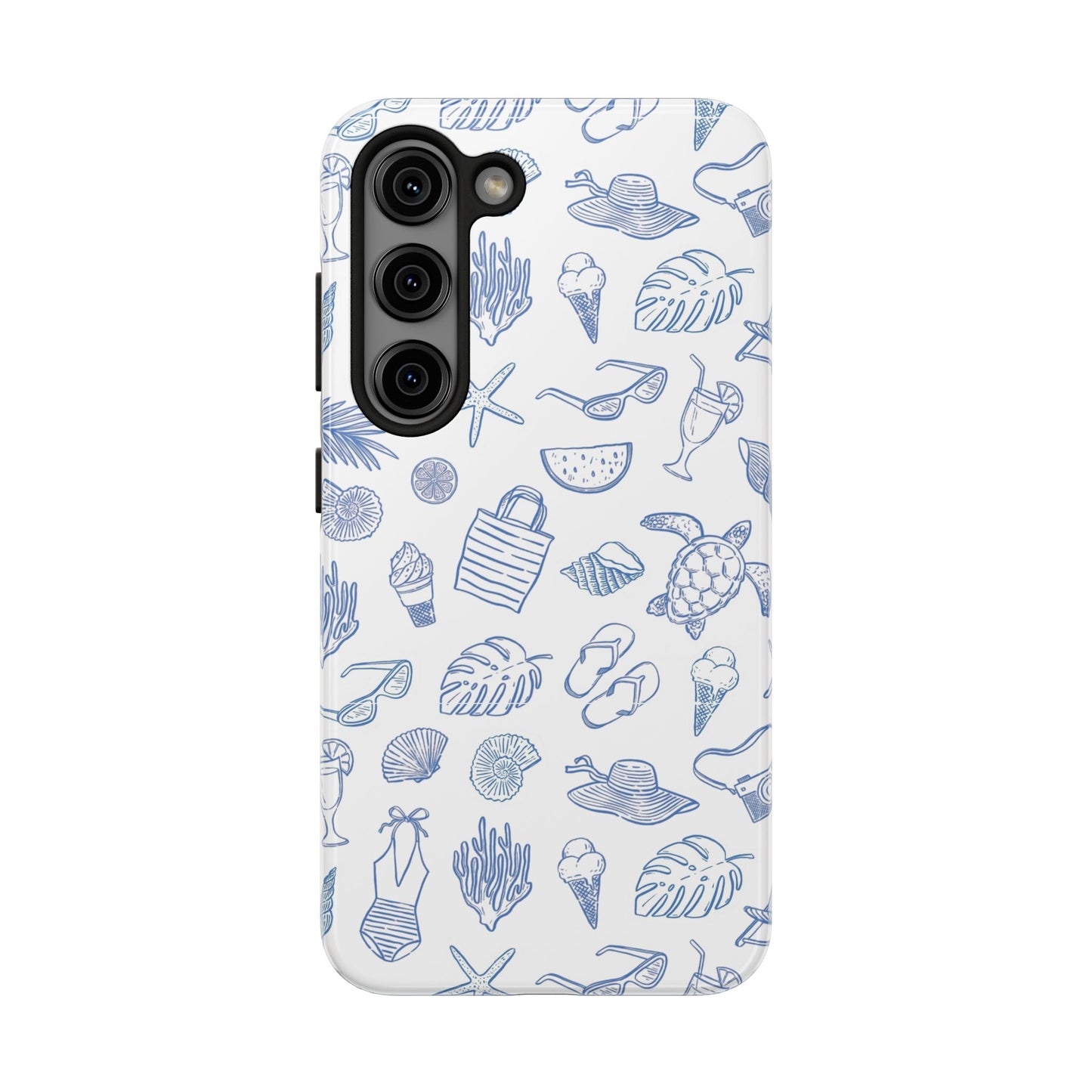 Beach Blue & White Tough Phone Case — Cute Summer Protective Phone Case