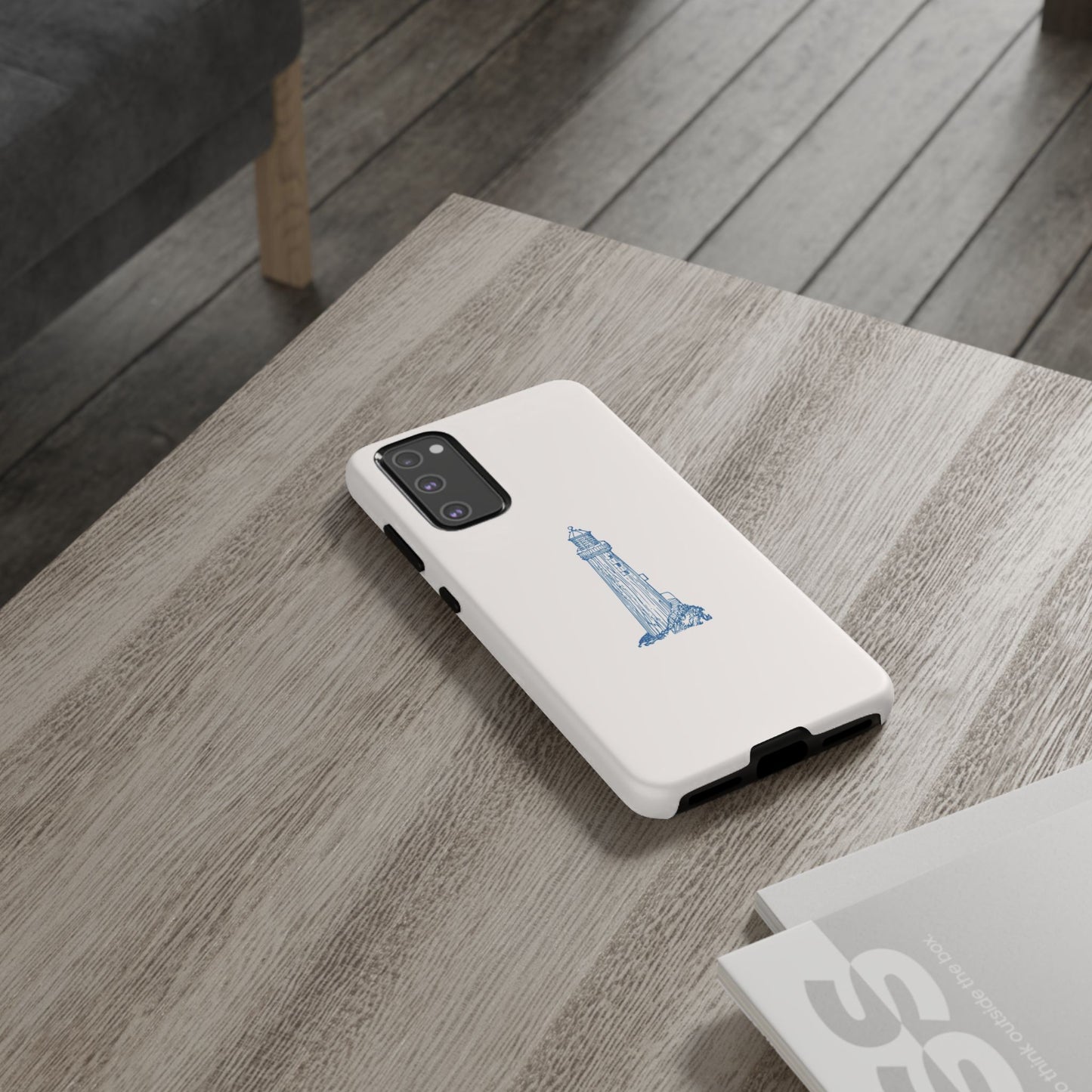 Coastal Lighthouse Phone Case - Tough iPhone & Samsung Cover, Beach Lover Gift, Nautical Decor, Unique Case for Ocean Enthusiasts