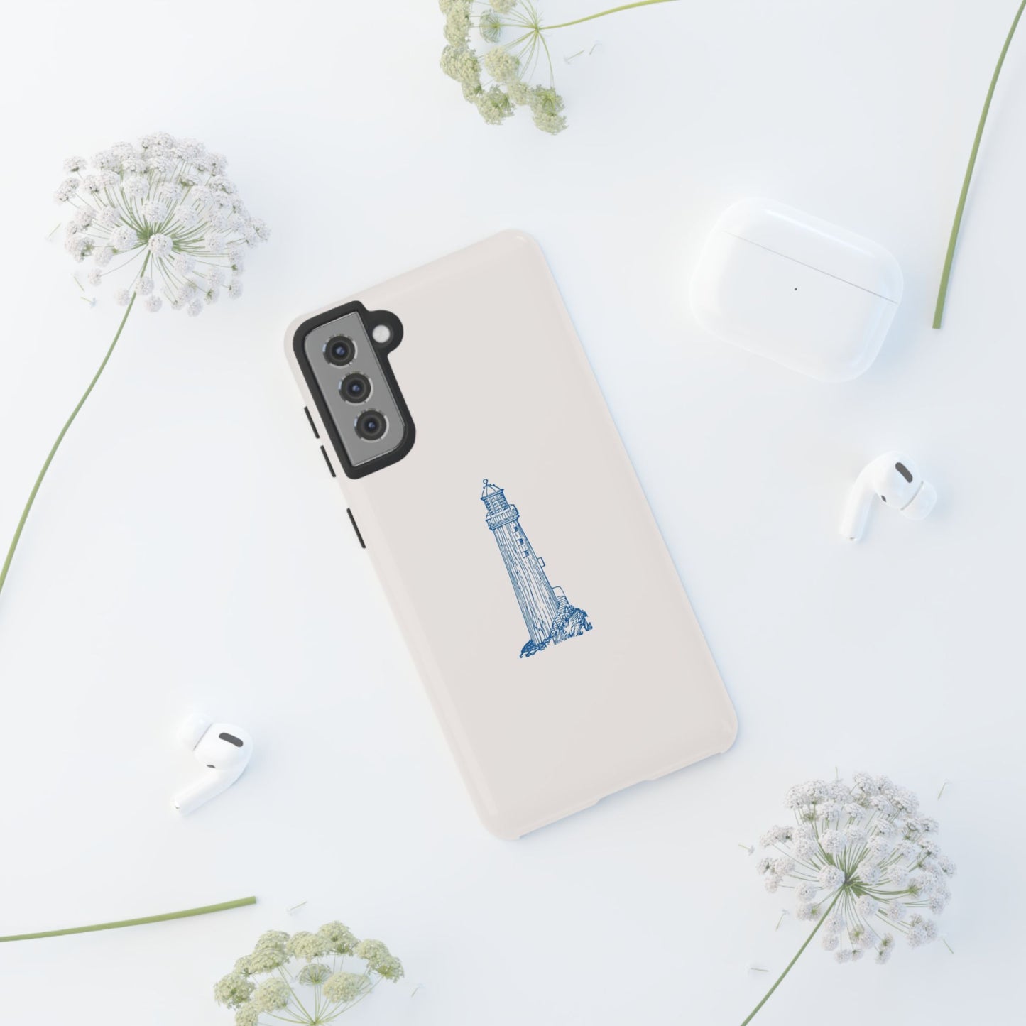 Coastal Lighthouse Phone Case - Tough iPhone & Samsung Cover, Beach Lover Gift, Nautical Decor, Unique Case for Ocean Enthusiasts