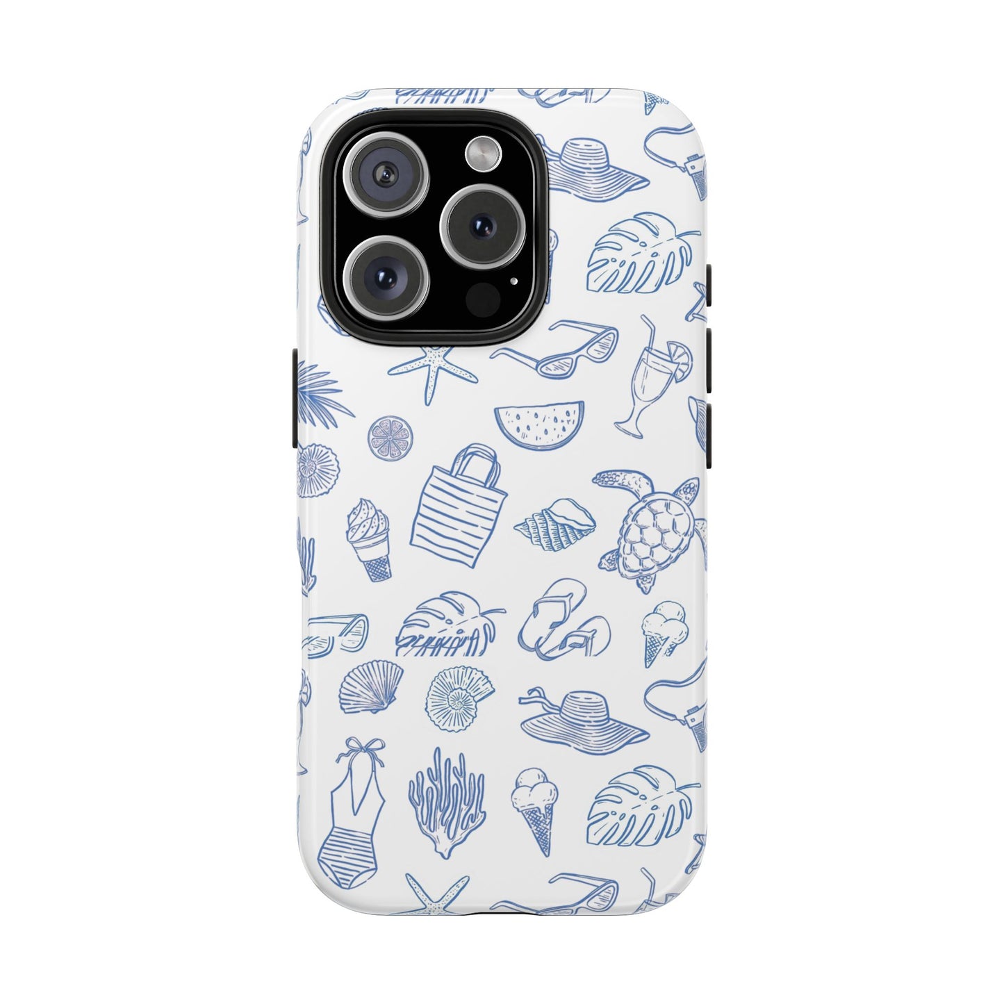 Beach Blue & White Tough Phone Case — Cute Summer Protective Phone Case