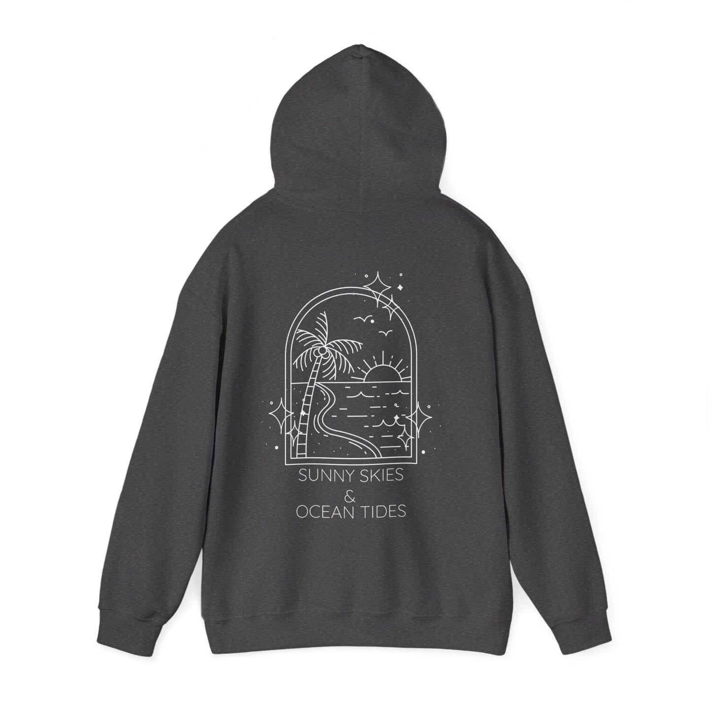 Sunny Skies and Ocean Tides Hoodie, Unisex Sweater, Summer Apparel, Ocean Lover Gift, Relaxing Outfit, Casual Fashion