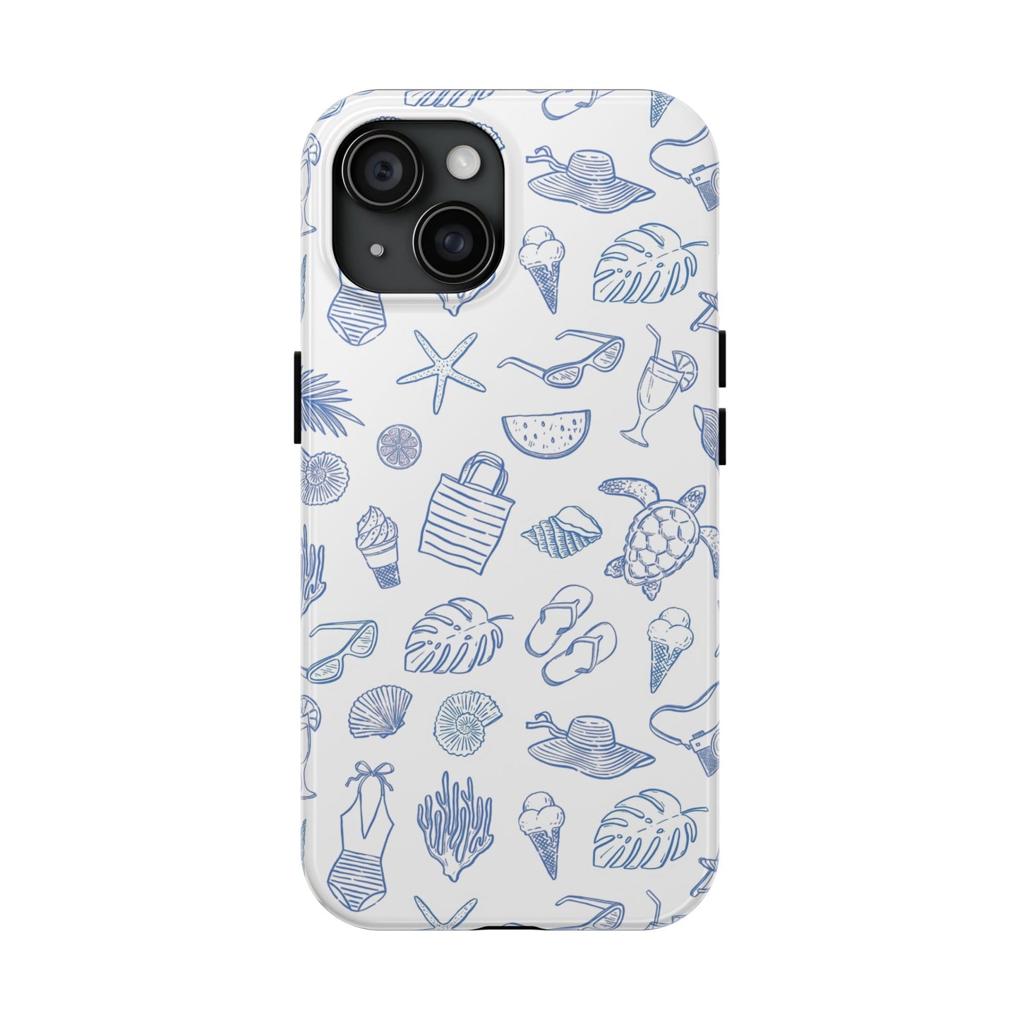 Beach Blue & White Tough Phone Case — Cute Summer Protective Phone Case