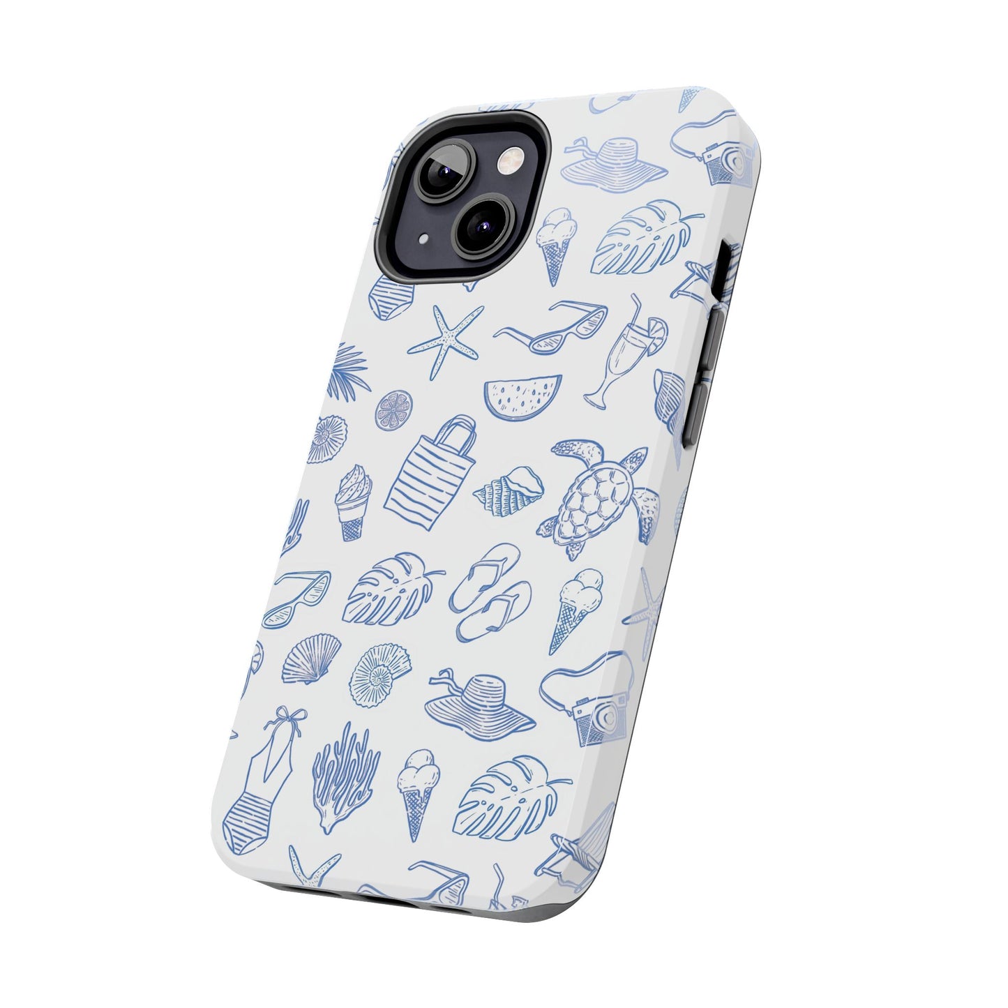 Beach Blue & White Tough Phone Case — Cute Summer Protective Phone Case