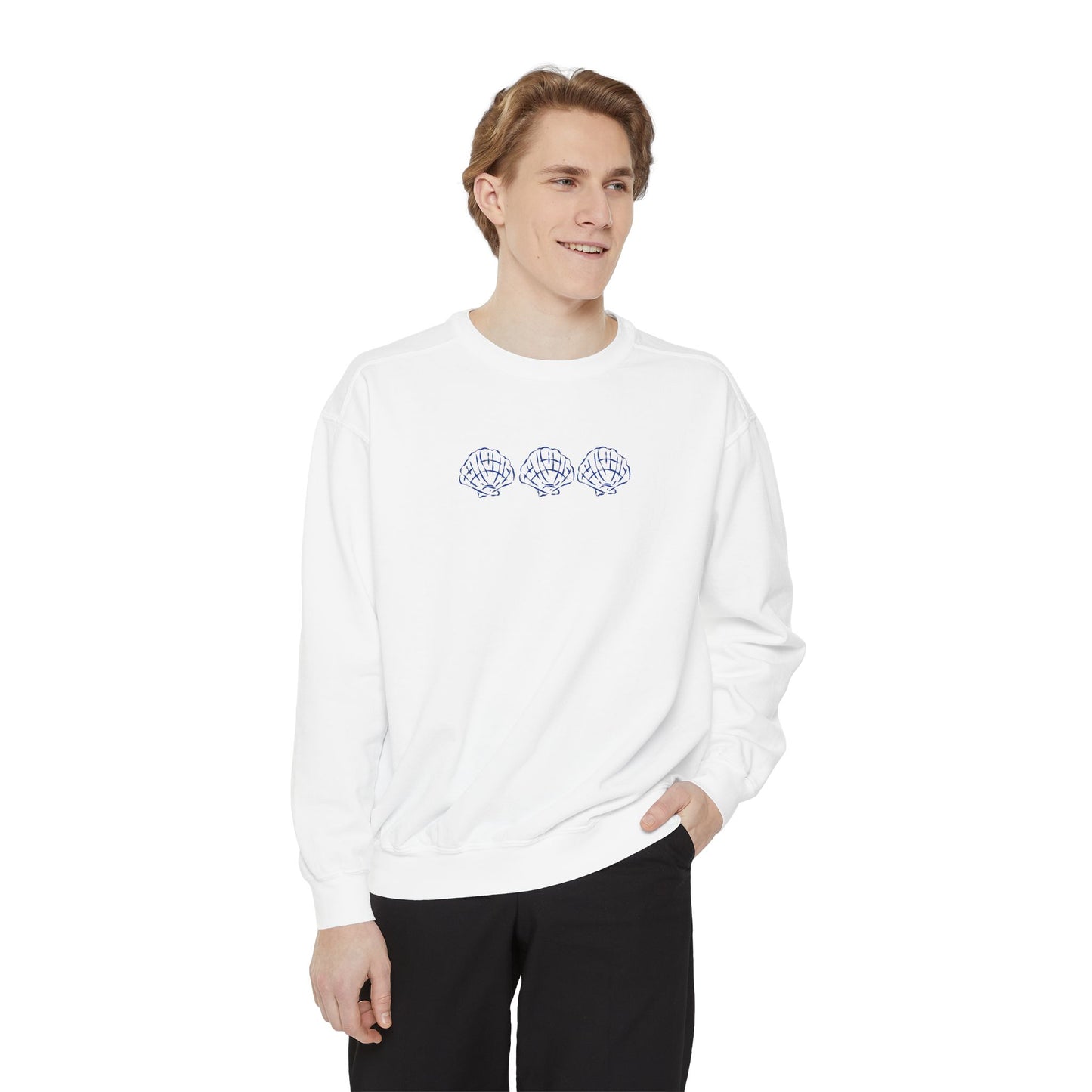 Seashell Crewneck Sweatshirt — Relaxed Garment-Dyed Pullover