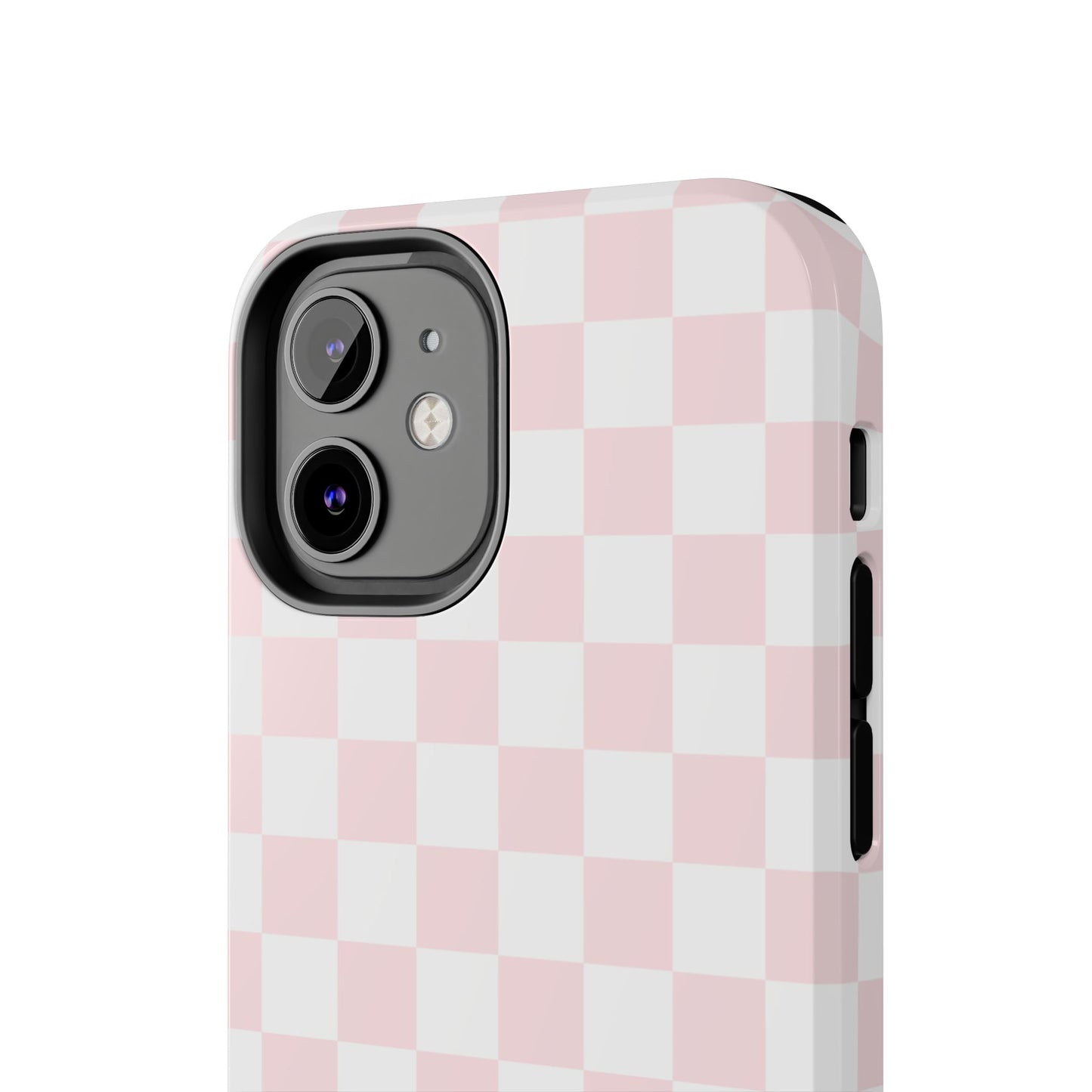 Pink Checker Tough Phone Case — Durable Protective Phone Cover with Pastel Checkered Design