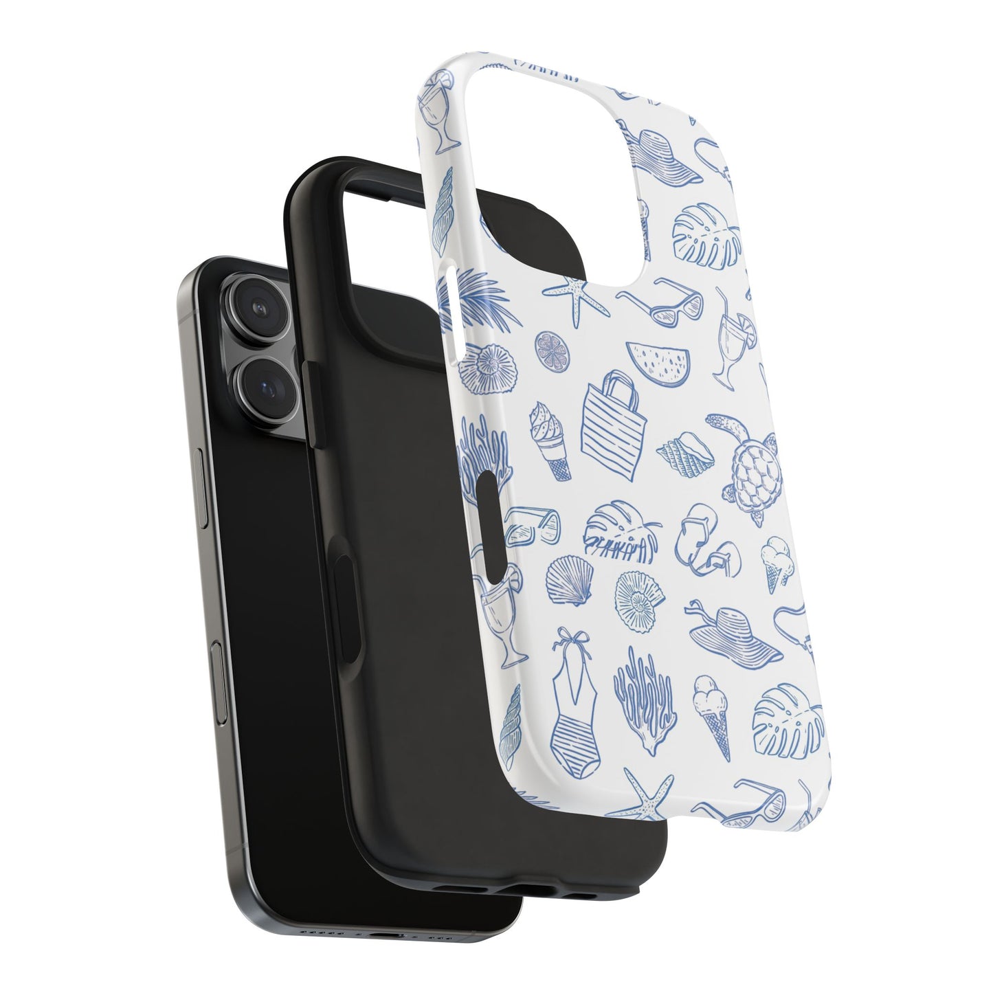 Beach Blue & White Tough Phone Case — Cute Summer Protective Phone Case