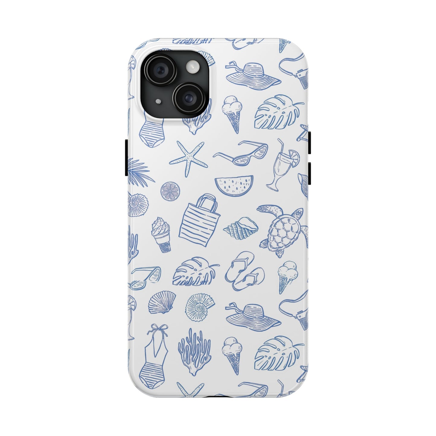Beach Blue & White Tough Phone Case — Cute Summer Protective Phone Case