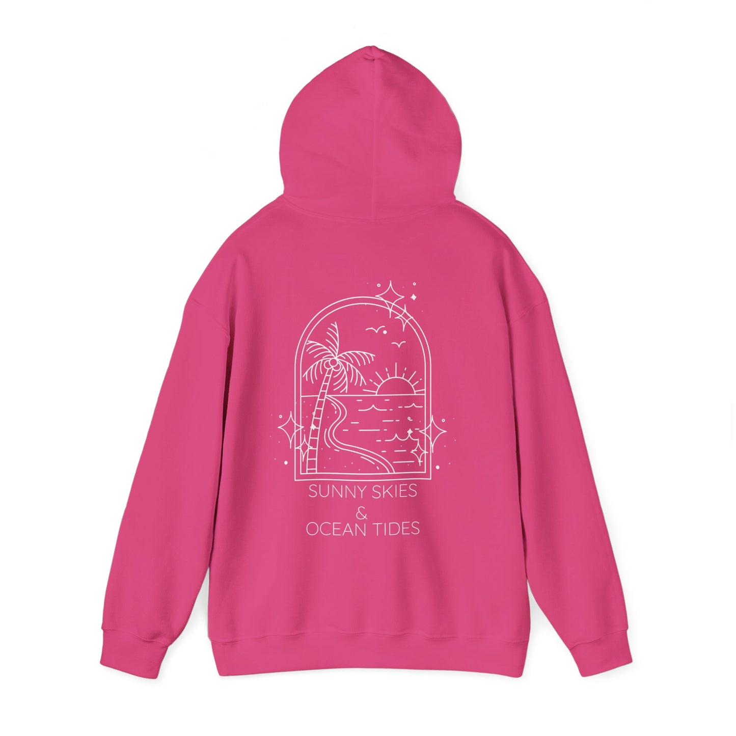 Sunny Skies and Ocean Tides Hoodie, Unisex Sweater, Summer Apparel, Ocean Lover Gift, Relaxing Outfit, Casual Fashion