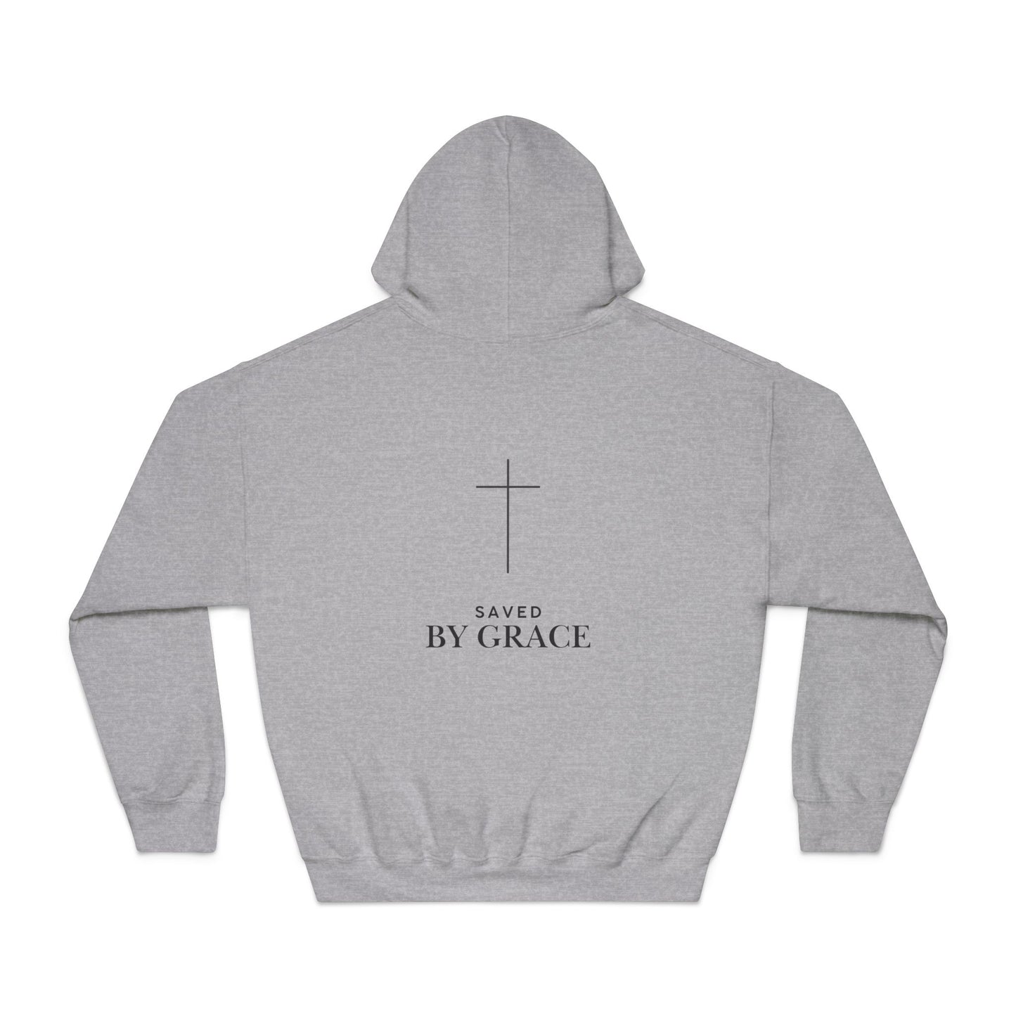 Saved by Grace Hoodie - Minimal Christian Cross Sweatshirt