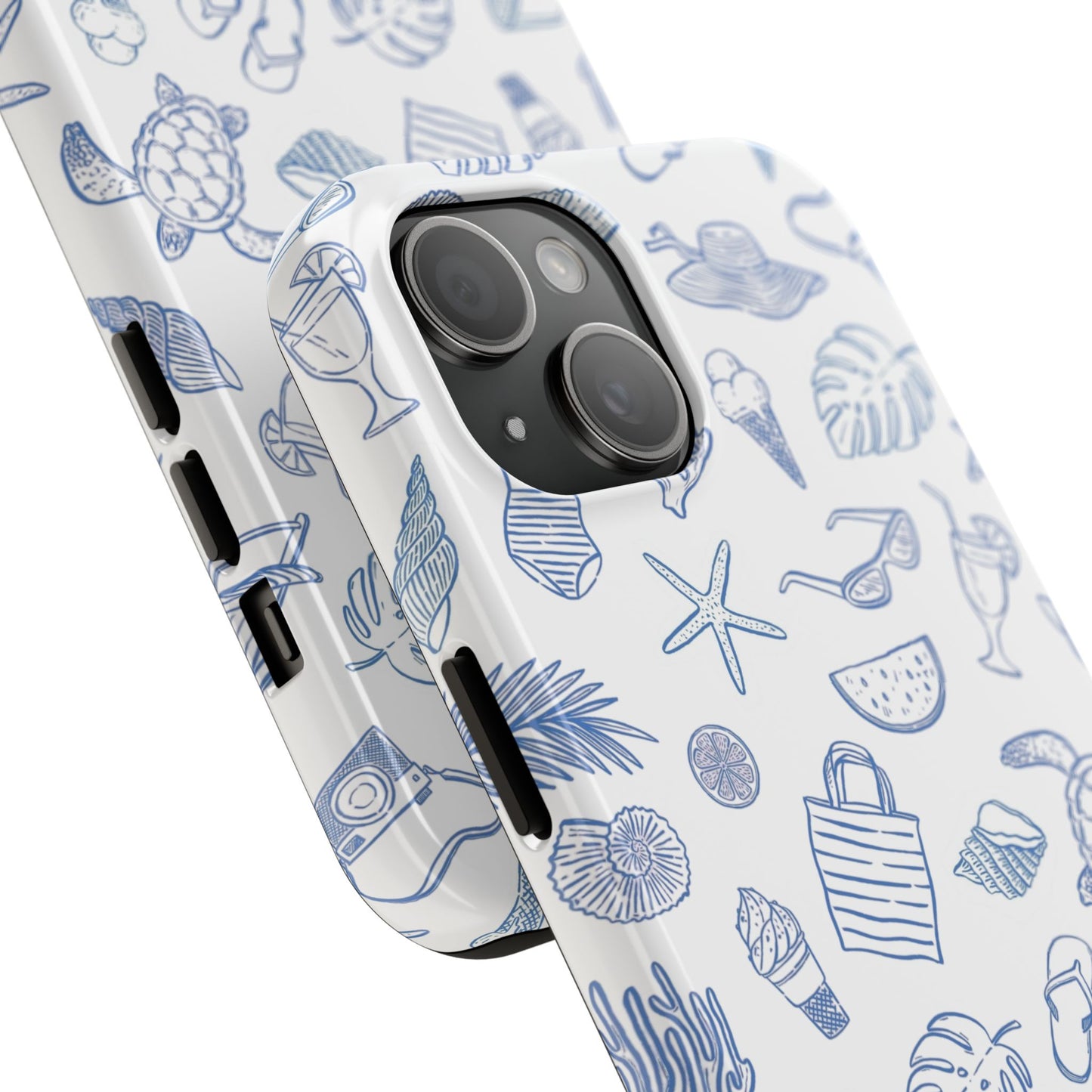 Beach Blue & White Tough Phone Case — Cute Summer Protective Phone Case