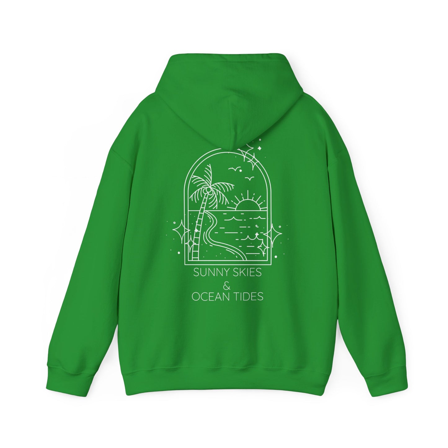 Sunny Skies and Ocean Tides Hoodie, Unisex Sweater, Summer Apparel, Ocean Lover Gift, Relaxing Outfit, Casual Fashion