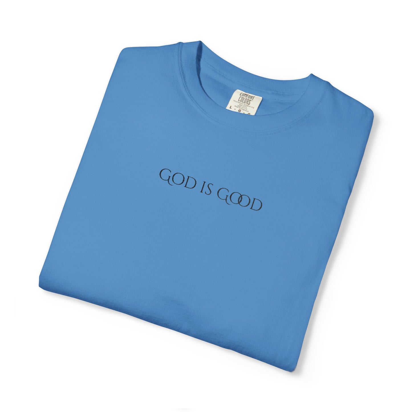 Embroidered God is Good Unisex Tee, Vintage Washed Shirt, Religious Graphic Tshirt, Faith Apparel, Inspirational Clothing