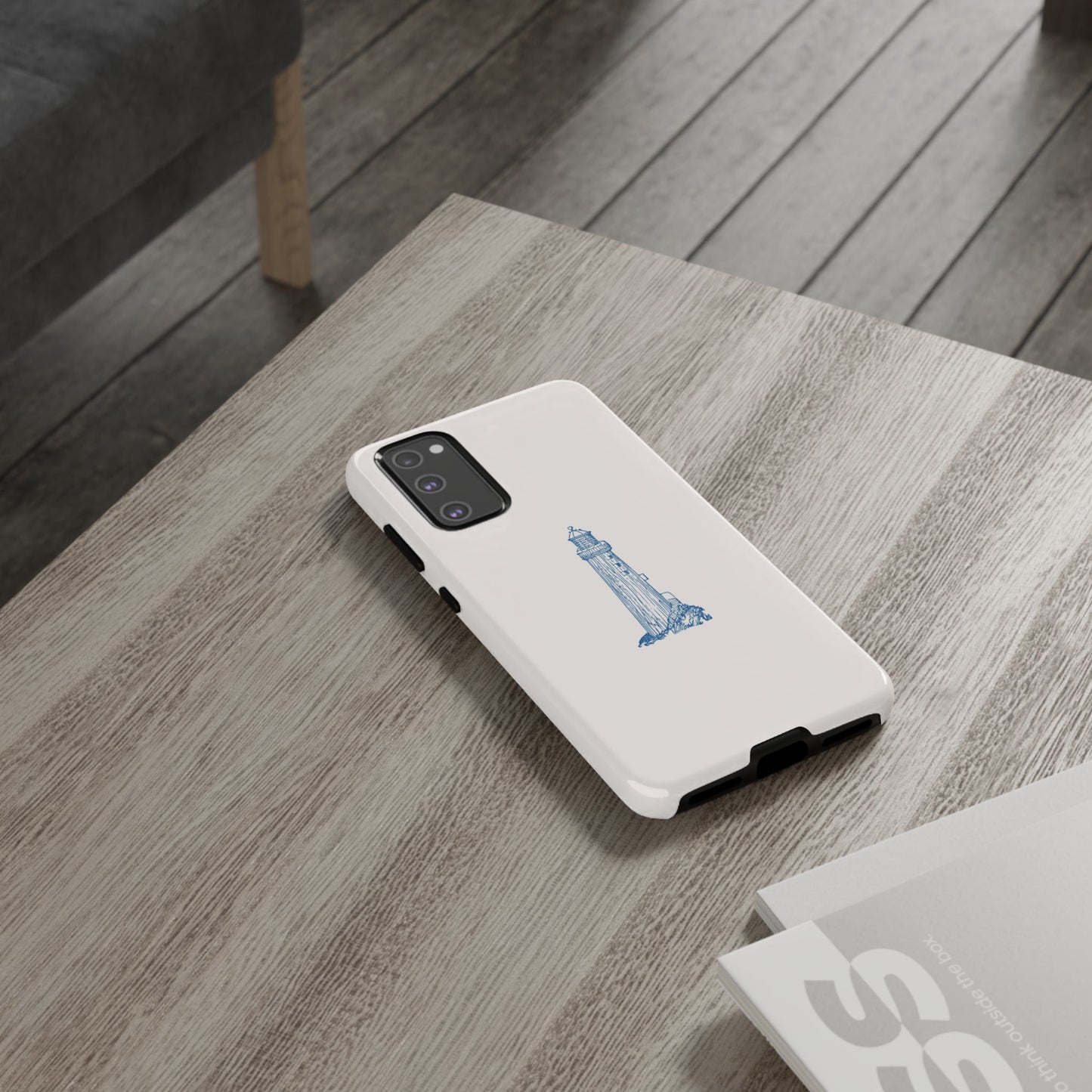 Coastal Lighthouse Phone Case - Tough iPhone & Samsung Cover, Beach Lover Gift, Nautical Decor, Unique Case for Ocean Enthusiasts