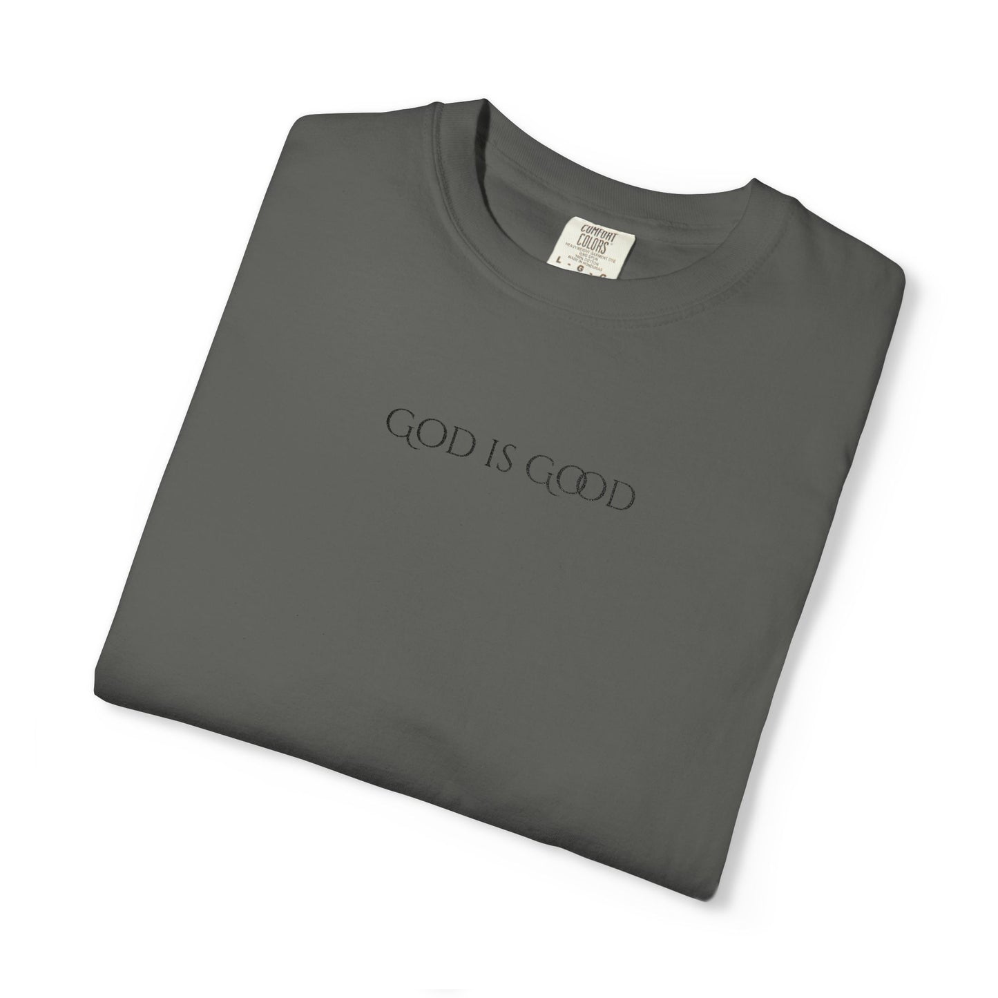 Embroidered God is Good Unisex Tee, Vintage Washed Shirt, Religious Graphic Tshirt, Faith Apparel, Inspirational Clothing