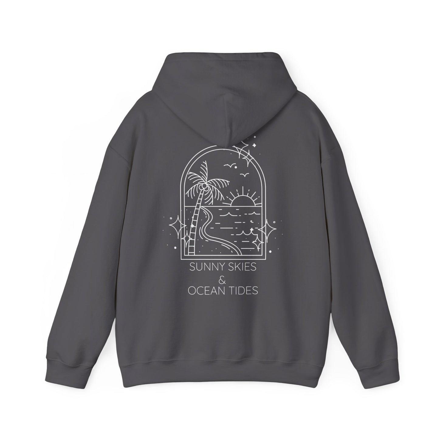 Sunny Skies and Ocean Tides Hoodie, Unisex Sweater, Summer Apparel, Ocean Lover Gift, Relaxing Outfit, Casual Fashion