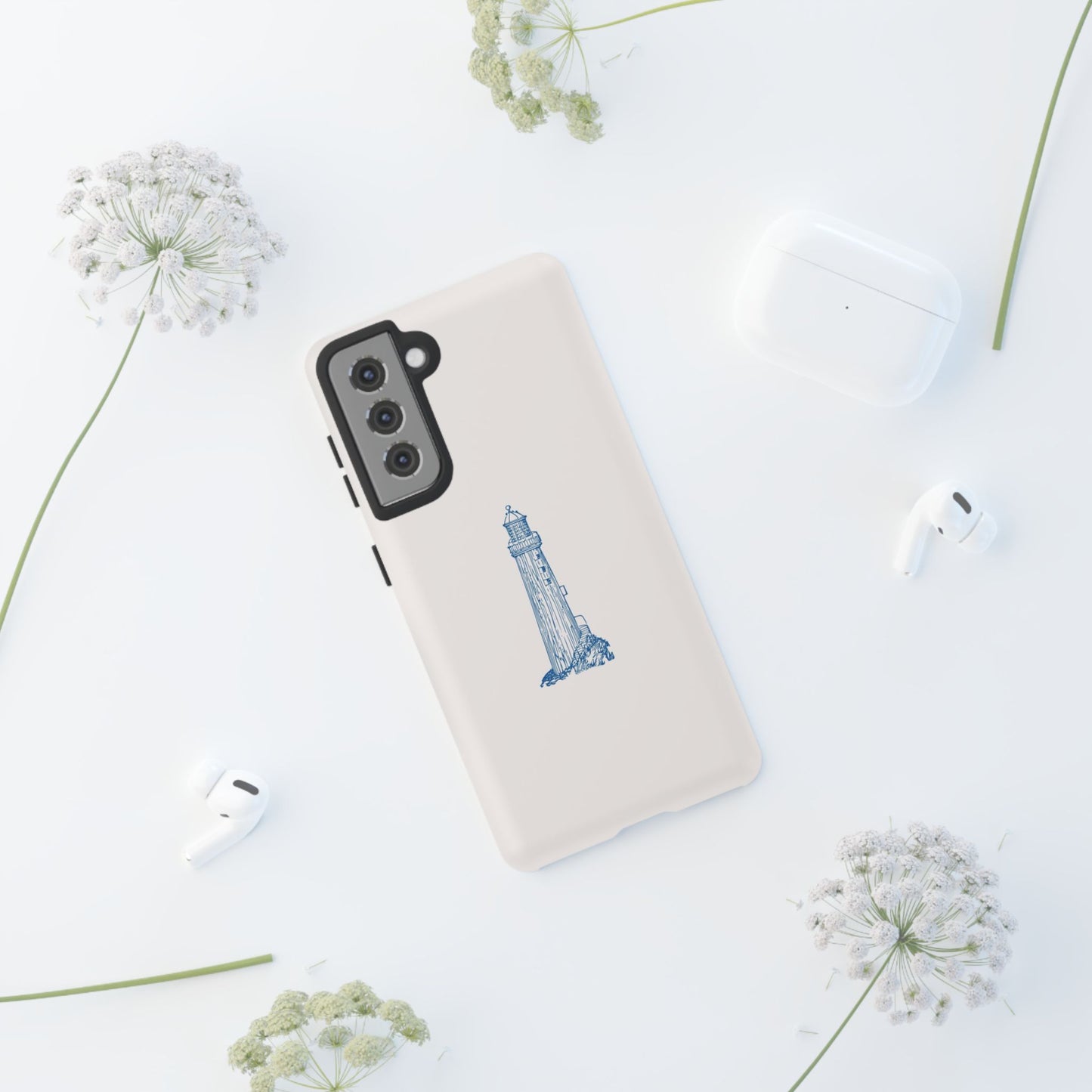 Coastal Lighthouse Phone Case - Tough iPhone & Samsung Cover, Beach Lover Gift, Nautical Decor, Unique Case for Ocean Enthusiasts