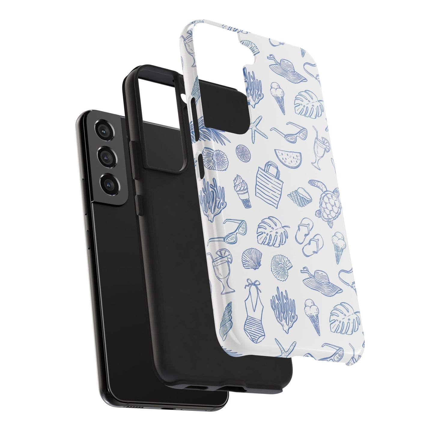 Beach Blue & White Tough Phone Case — Cute Summer Protective Phone Case