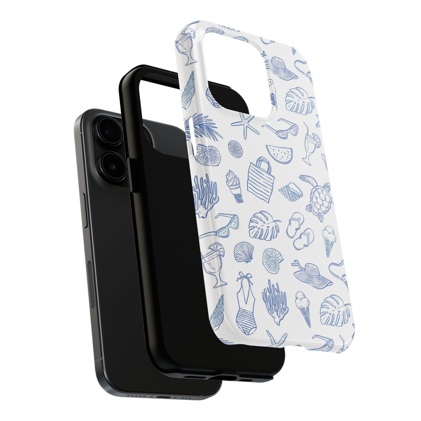 Beach Blue & White Tough Phone Case — Cute Summer Protective Phone Case