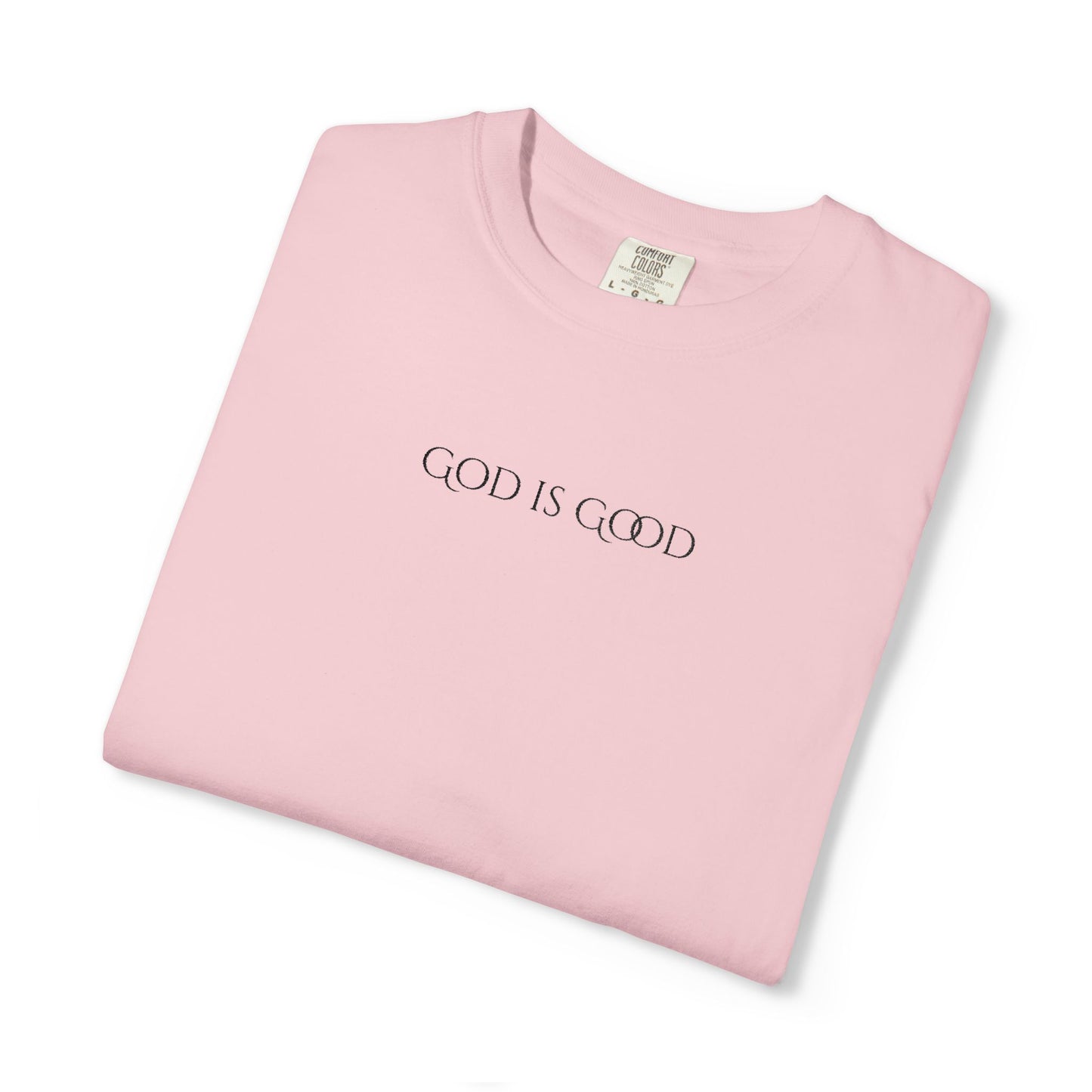 Embroidered God is Good Unisex Tee, Vintage Washed Shirt, Religious Graphic Tshirt, Faith Apparel, Inspirational Clothing