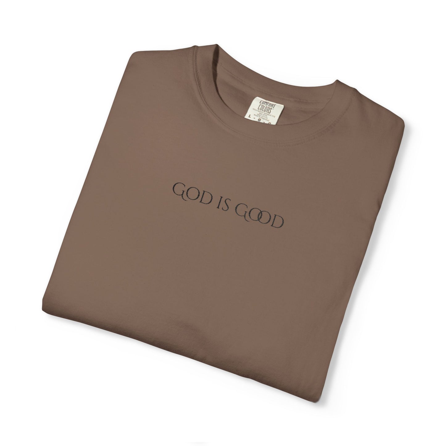 Embroidered God is Good Unisex Tee, Vintage Washed Shirt, Religious Graphic Tshirt, Faith Apparel, Inspirational Clothing
