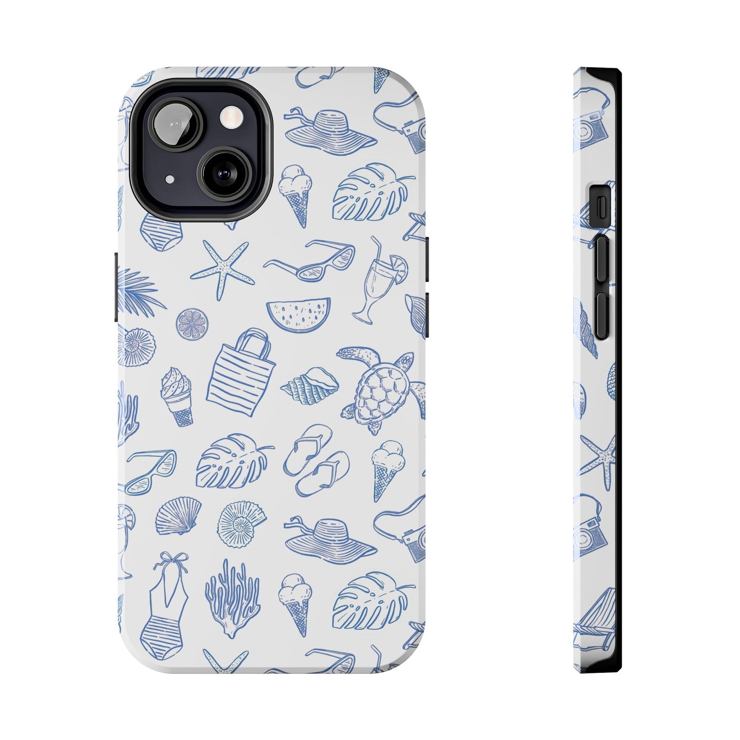 Beach Blue & White Tough Phone Case — Cute Summer Protective Phone Case