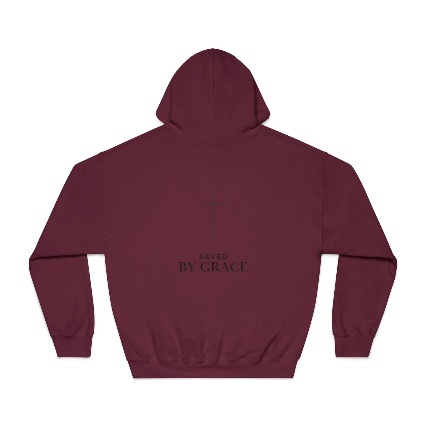 Saved by Grace Hoodie - Minimal Christian Cross Sweatshirt