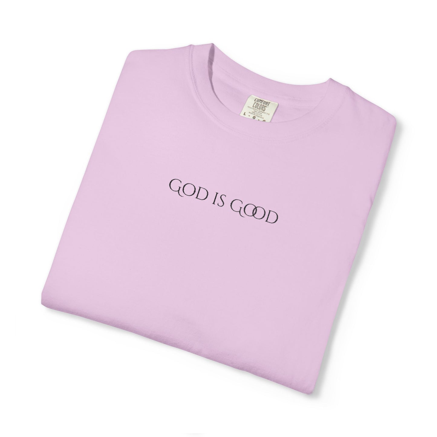 Embroidered God is Good Unisex Tee, Vintage Washed Shirt, Religious Graphic Tshirt, Faith Apparel, Inspirational Clothing