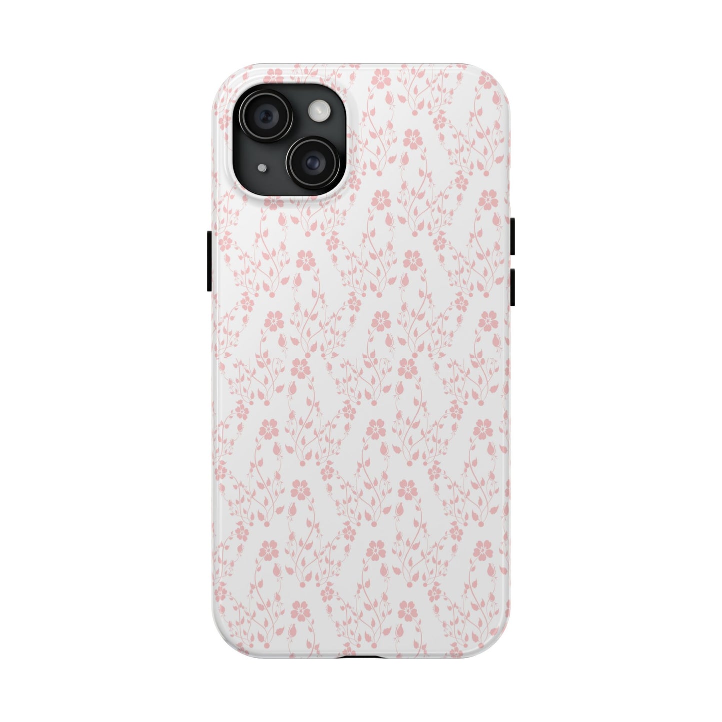 Pink Flower Cute Aesthetic Tough Phone Case, Floral Protective Cover, Girly Unique Smartphone Shell, Pretty Botanical Phone Accessory, Gifts