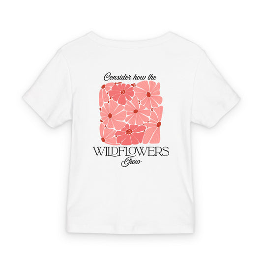 Luke 12:27 Baby Tee — Organic Rib Scripture Infant Shirt